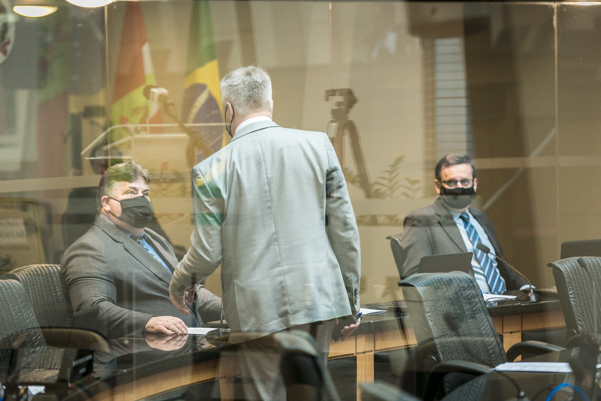Deputado Jair Miotto (PSC), Deputado Sérgio Motta (PRB) e Deputado Fabiano da Luz (PT)