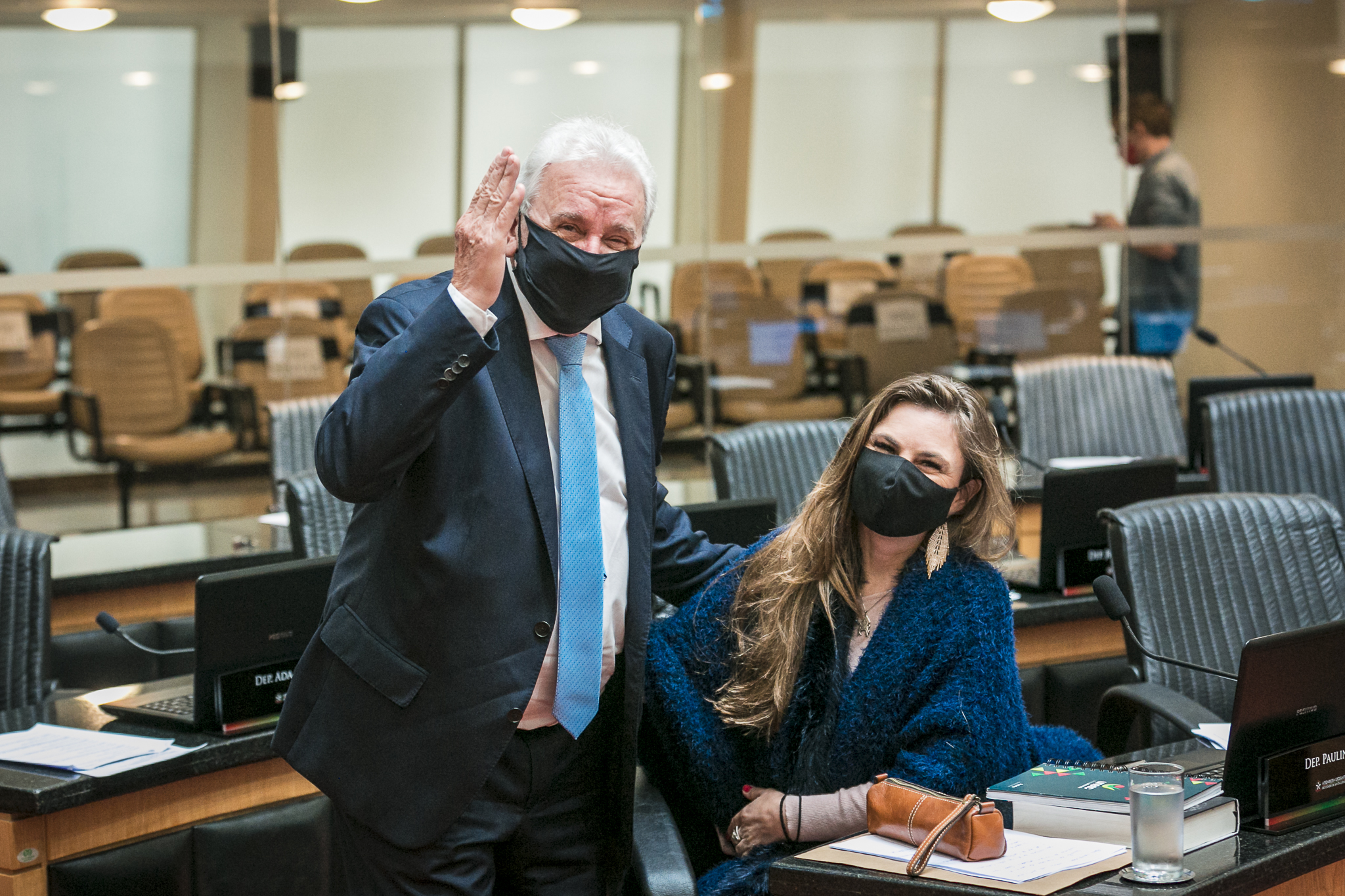 Deputado Moacir Sopelsa (MDB) e Deputada Ana Paula da Silva (PDT)