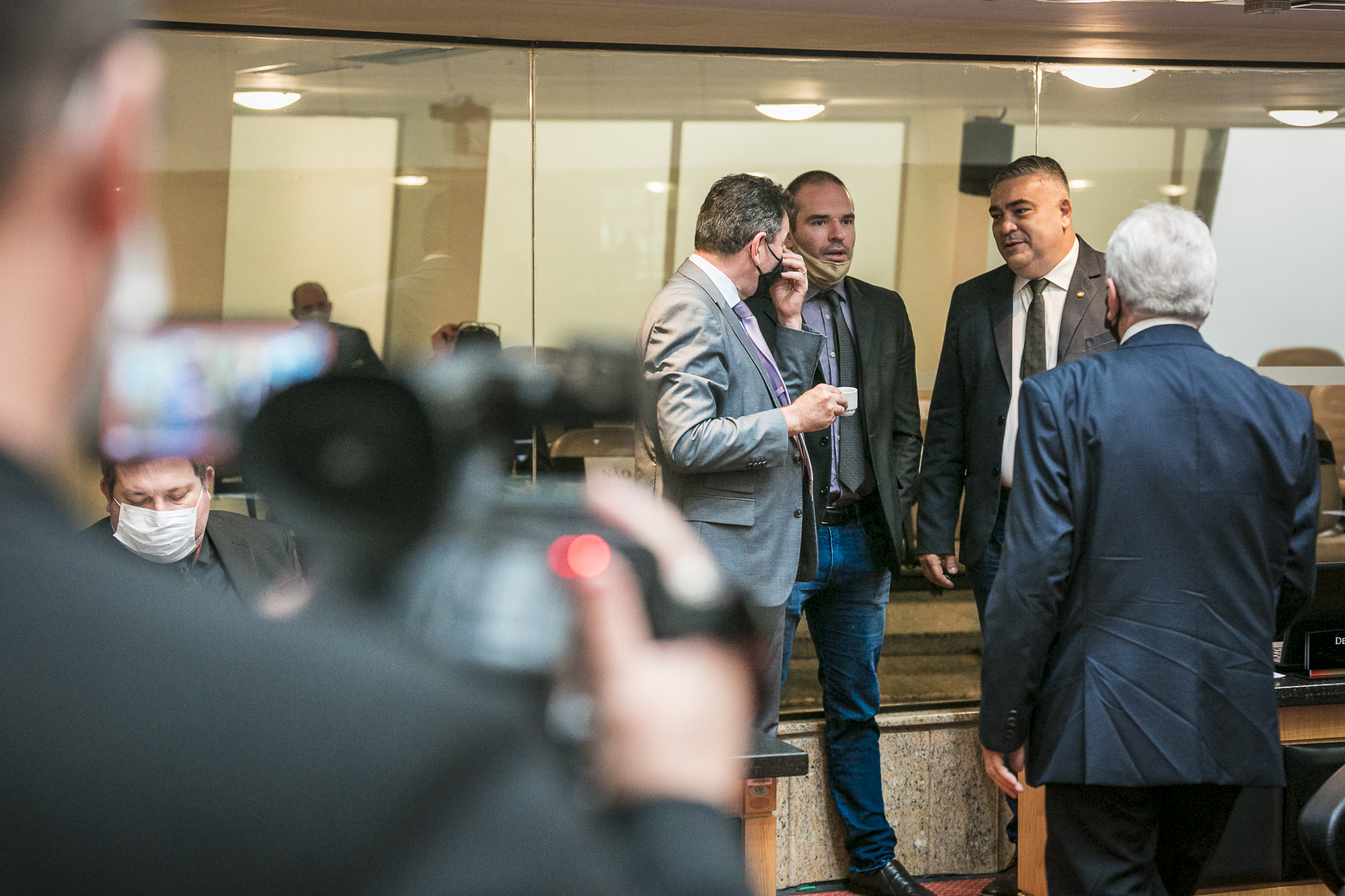 Deputado Valdir Cobalchini (MDB), Deputado Moacir Sopelsa (MDB), Deputado Jessé Lopes (PSL) e Deputado Sargento Lima(PSL)