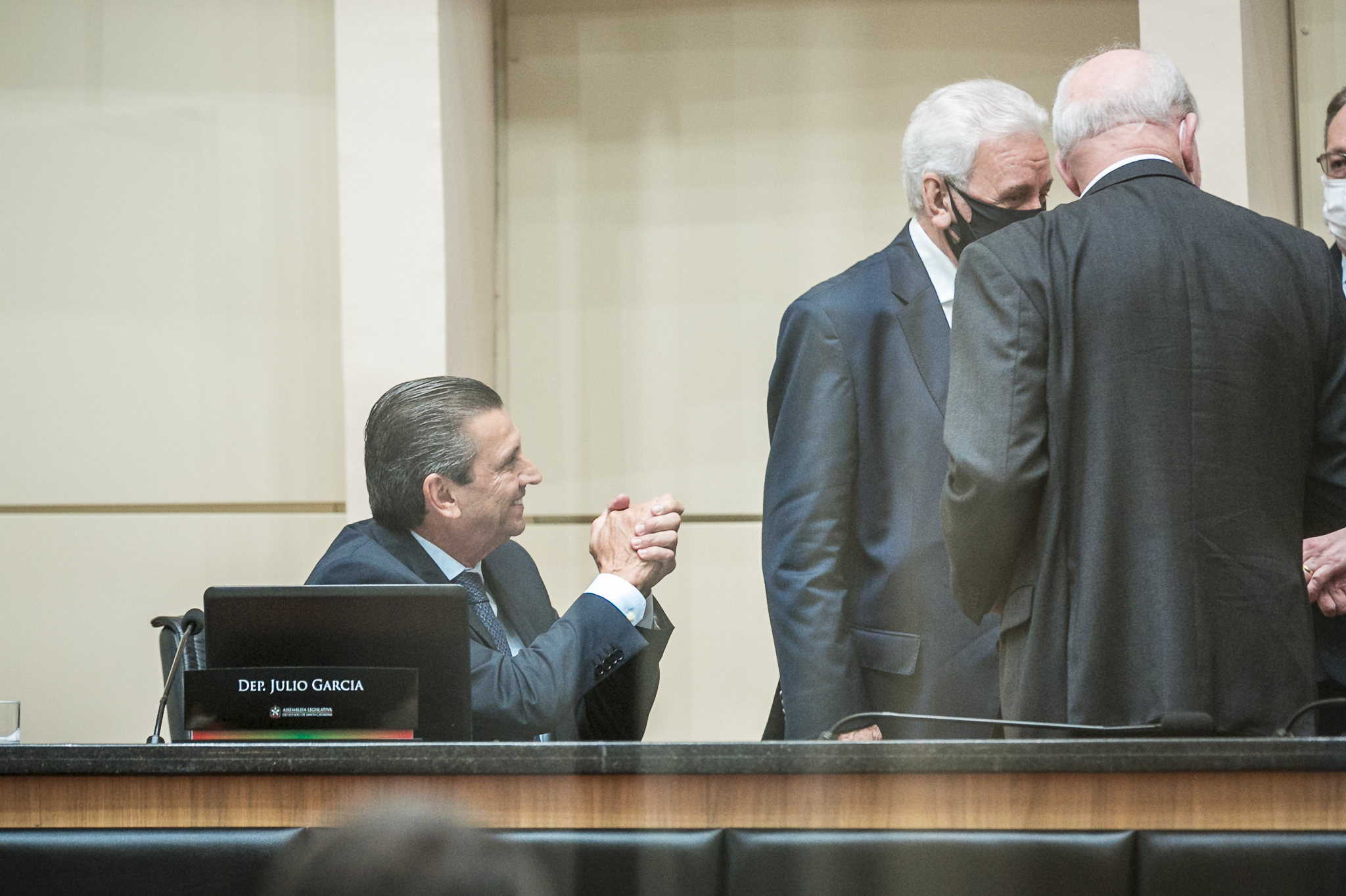 Deputado Marcos Vieira (PSDB), Deputado Júlio Garcia (PSD) e Deputado Moacir Sopelsa (MDB)