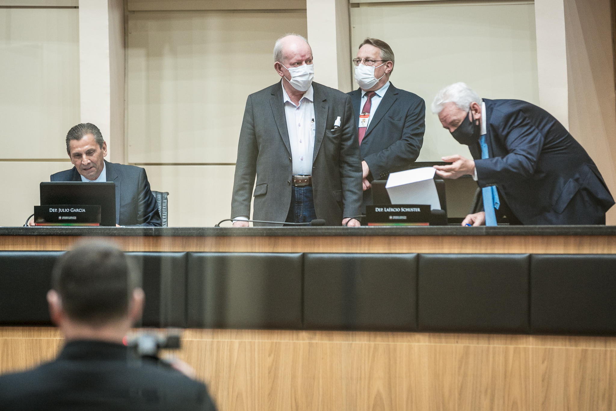 Deputado Marcos Vieira (PSDB), Deputado Júlio Garcia (PSD) e Deputado Moacir Sopelsa (MDB)