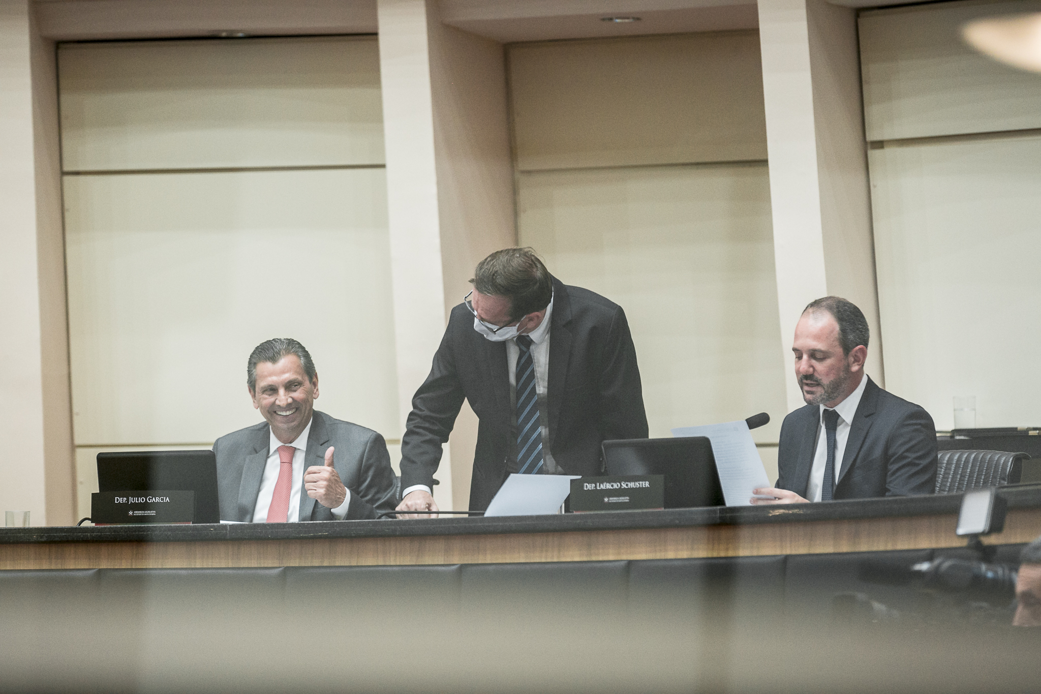 Deputado Júlio Garcia (PSD), Deputado Jair Miotto (PSC) e Deputado Laércio Shuster (PSB)