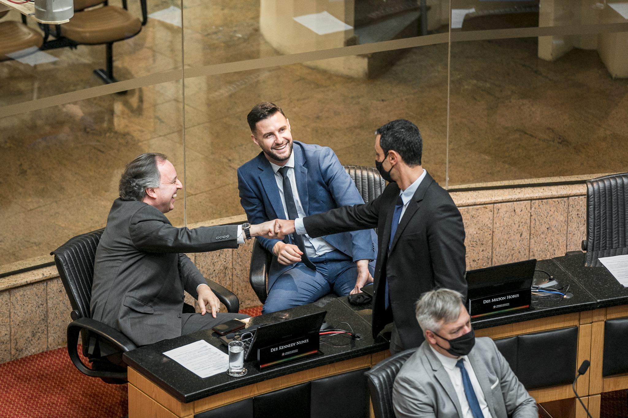 Deputado Kennedy Nunes (PSD), Deputado Felipe Estevão (PSL), Deputado João Amin (PP) e Deputado Fabiano da Luz (PT)