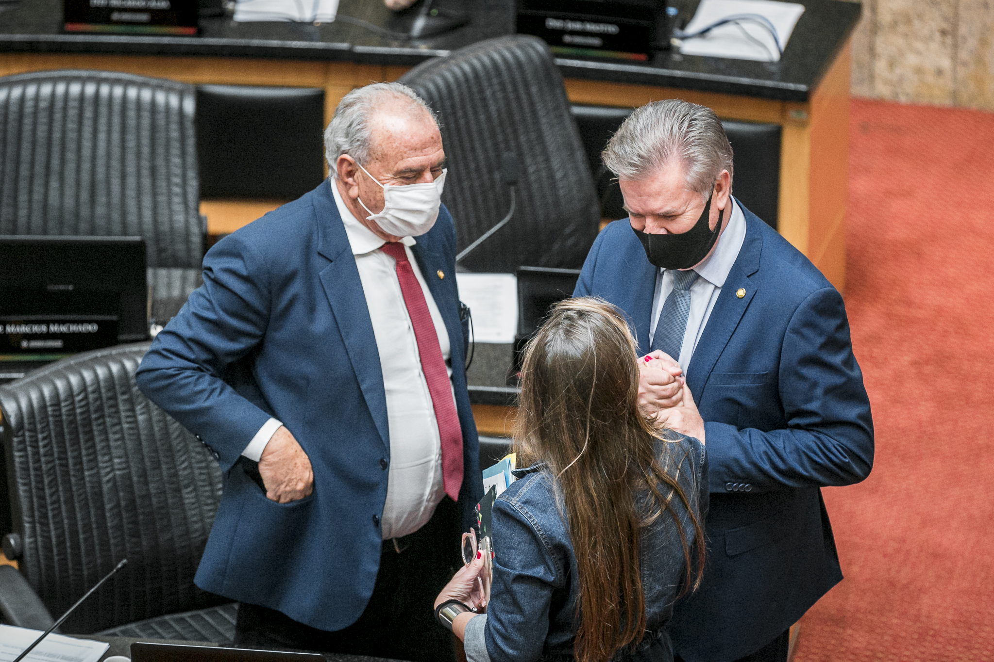 Deputado Nazareno Martins (PSB), Deputado Cesar Valduga (PCdoB) e Deputada Ana Paula da Silva (PDT)