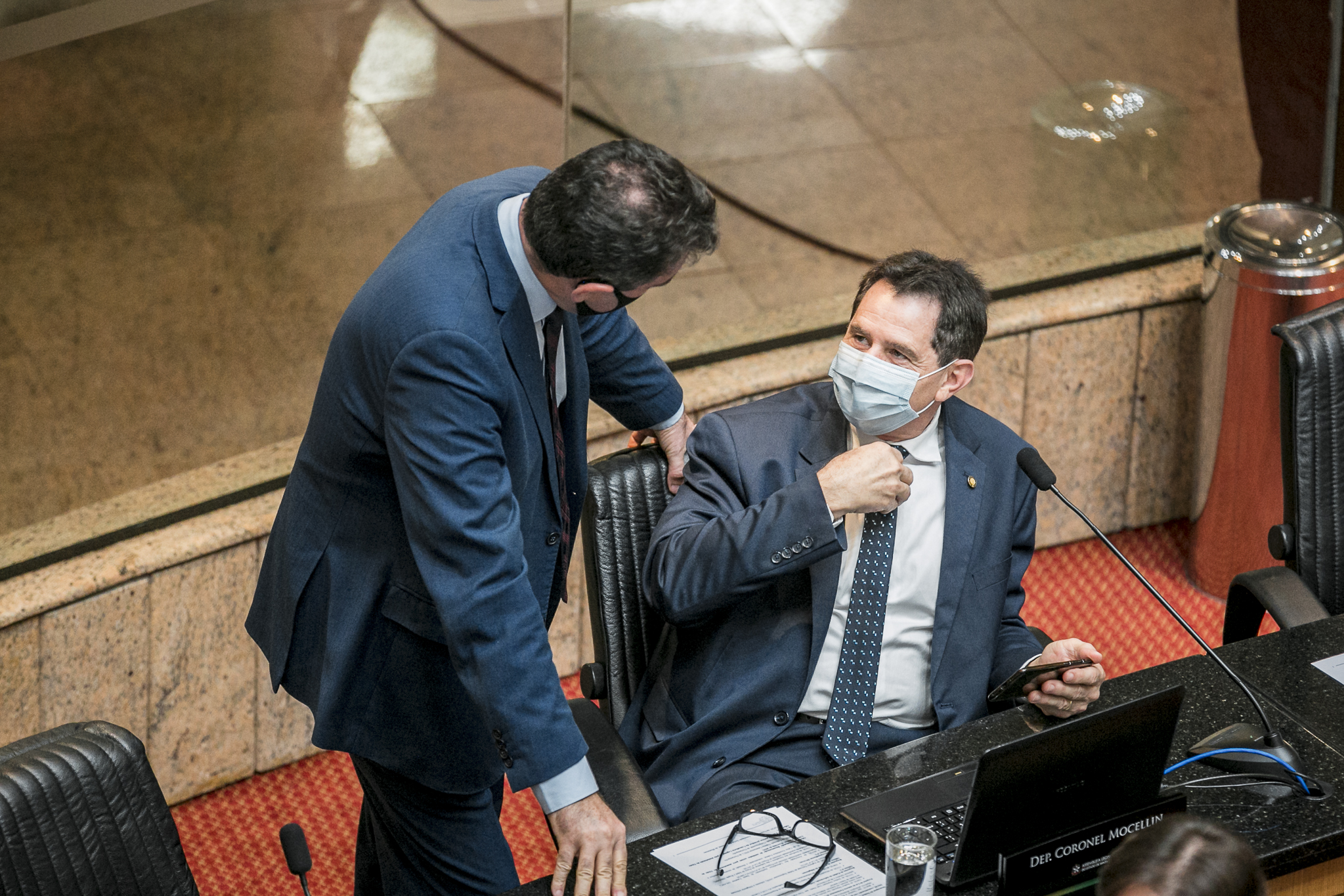 Deputado Valdir Cobalchini (MDB) e Deputado Coronel Onir Mocelin (PSL)