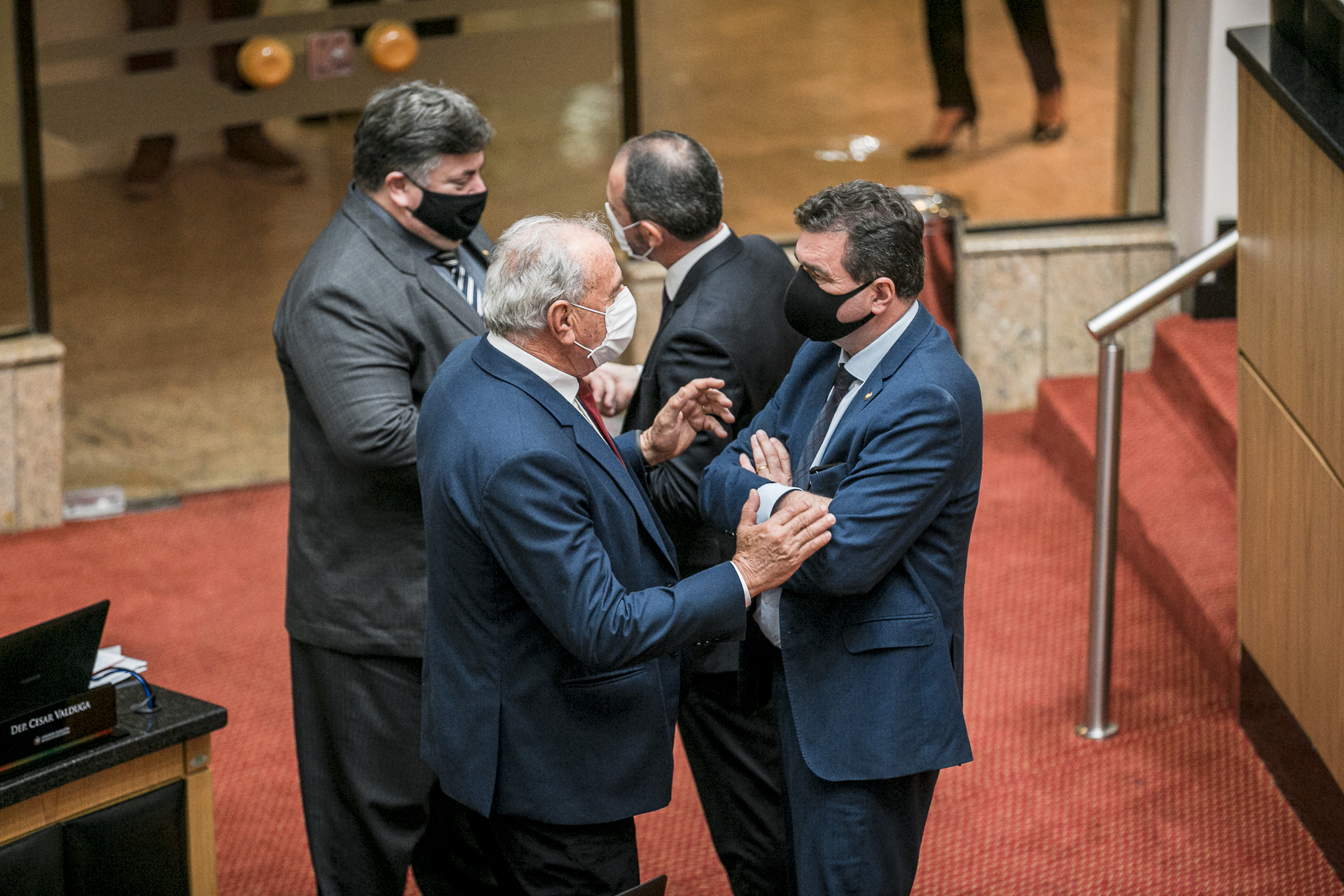 Deputado Sérgio Motta (Republicanos), Deputado Valdir Cobalchini (MDB), Deputado Nazareno Martins (PSB) e Deputado Laércio Shuster (PSB)