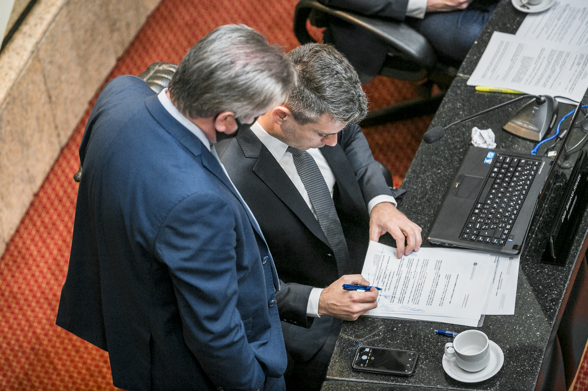 Deputado Cesar Valduga (PCdoB) e Deputado Bruno Souza (NOVO)