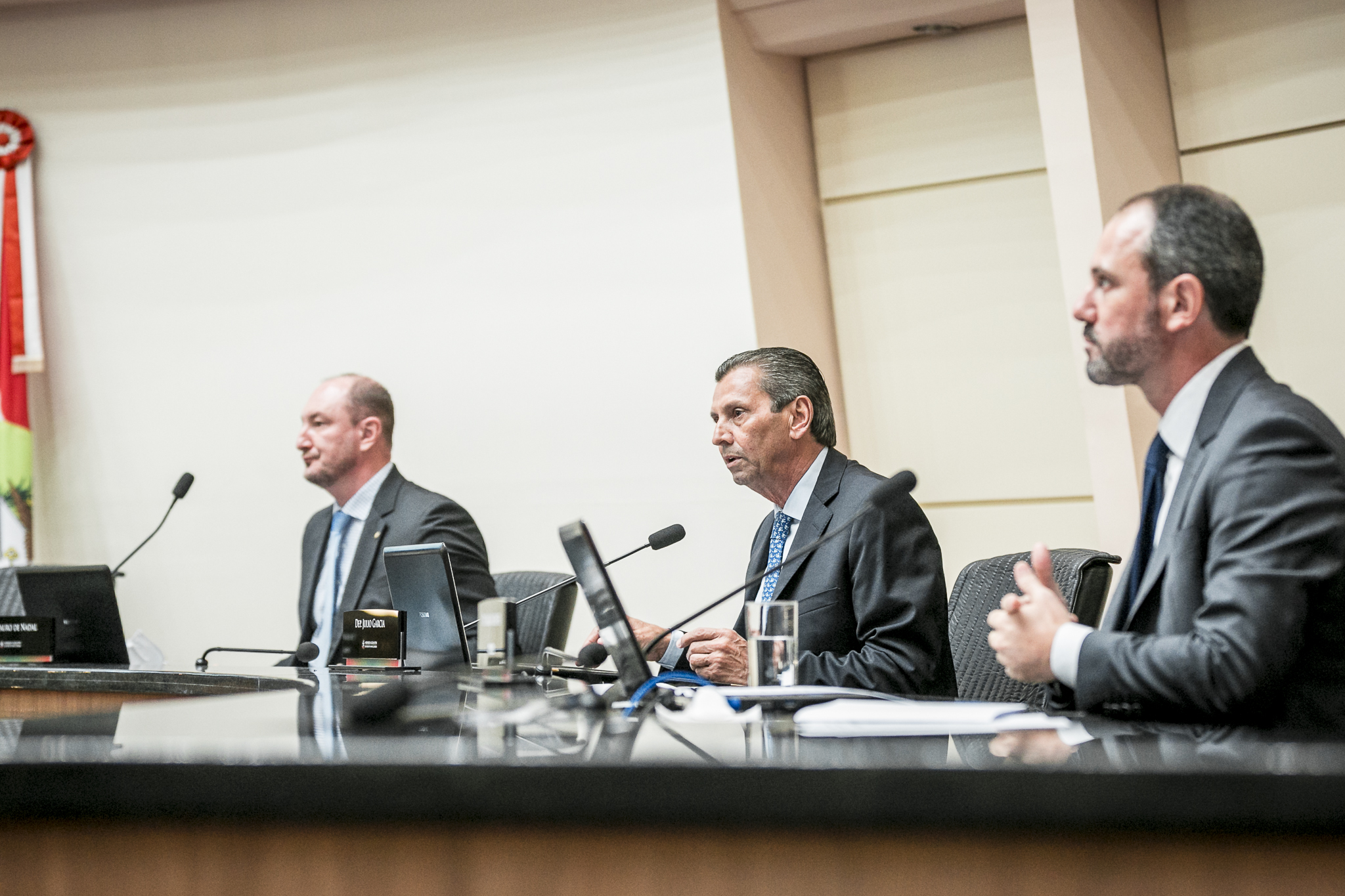 Deputado Júlio Garcia (PSD), Deputado Mauro de Nadal (MDB) e Deputado Laércio Shuster (PSB)
