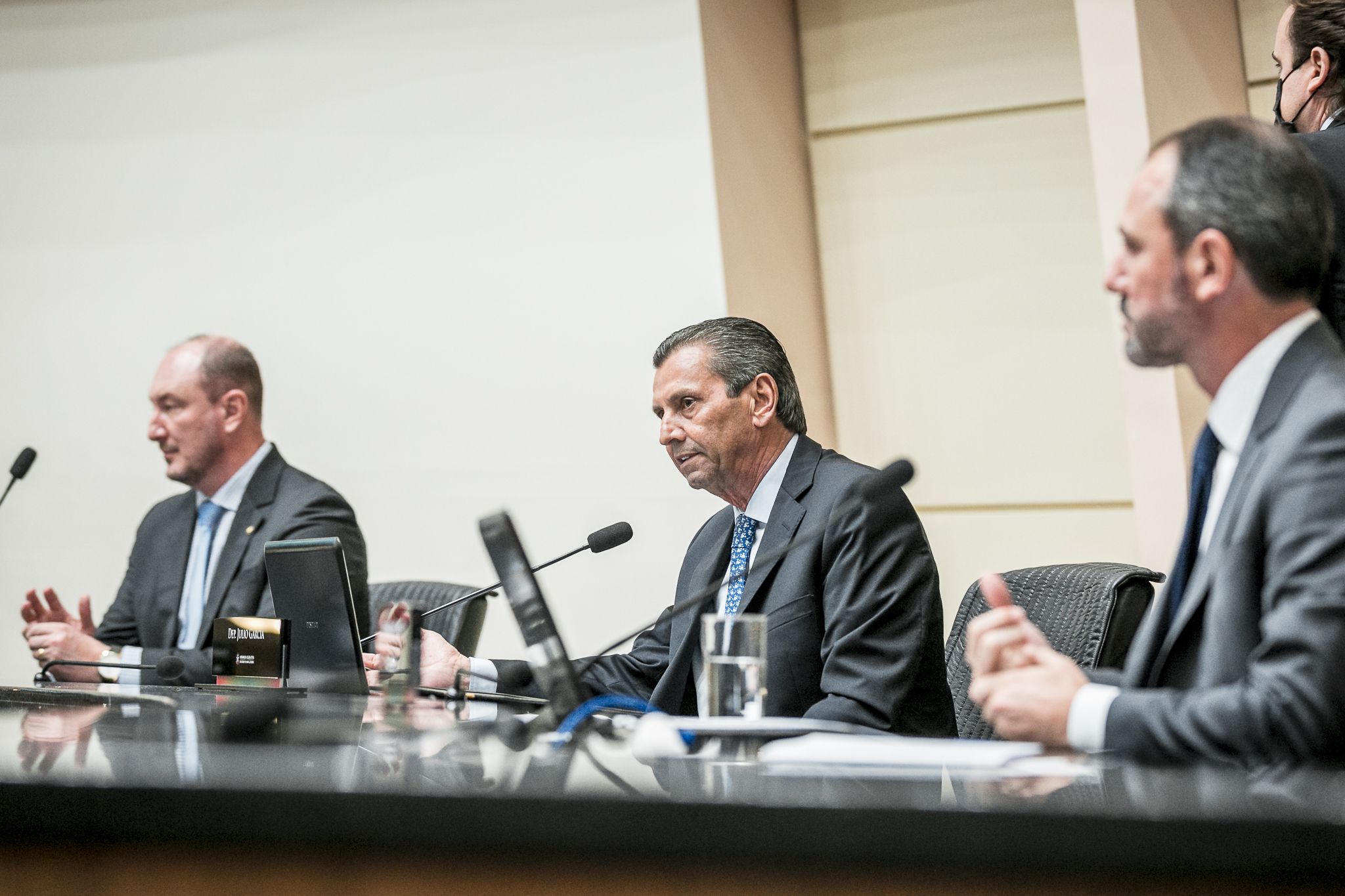 Deputado Júlio Garcia (PSD), Deputado Mauro de Nadal (MDB) e Deputado Laércio Shuster (PSB)