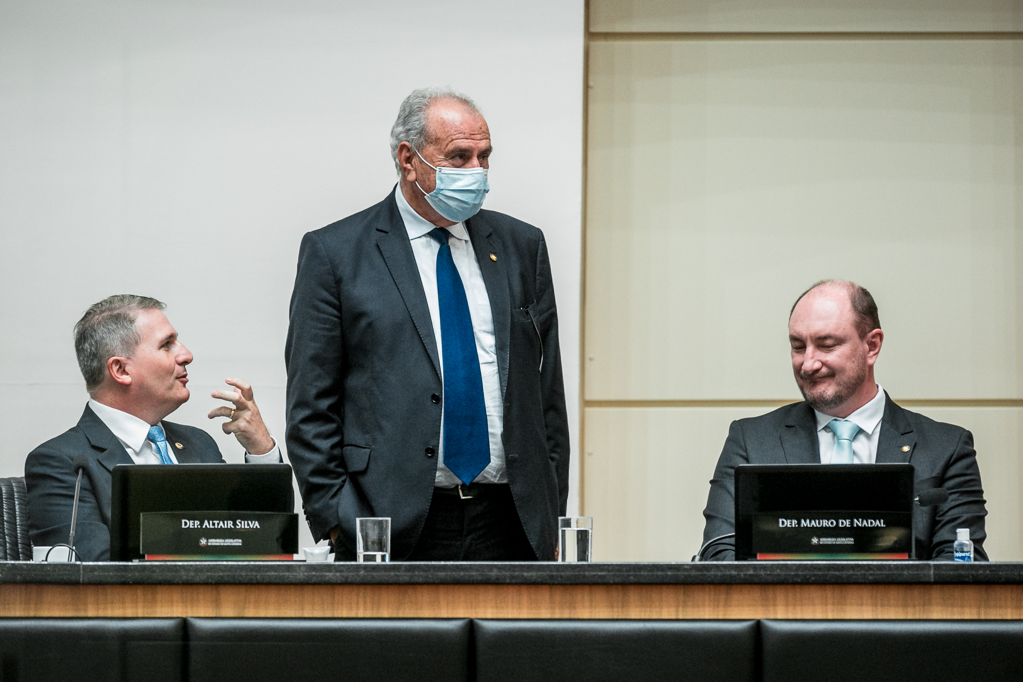 Deputado Nazareno Martins (PSB), Deputado Mauro de Nadal (MDB) e Deputado Altair Silva (PP)