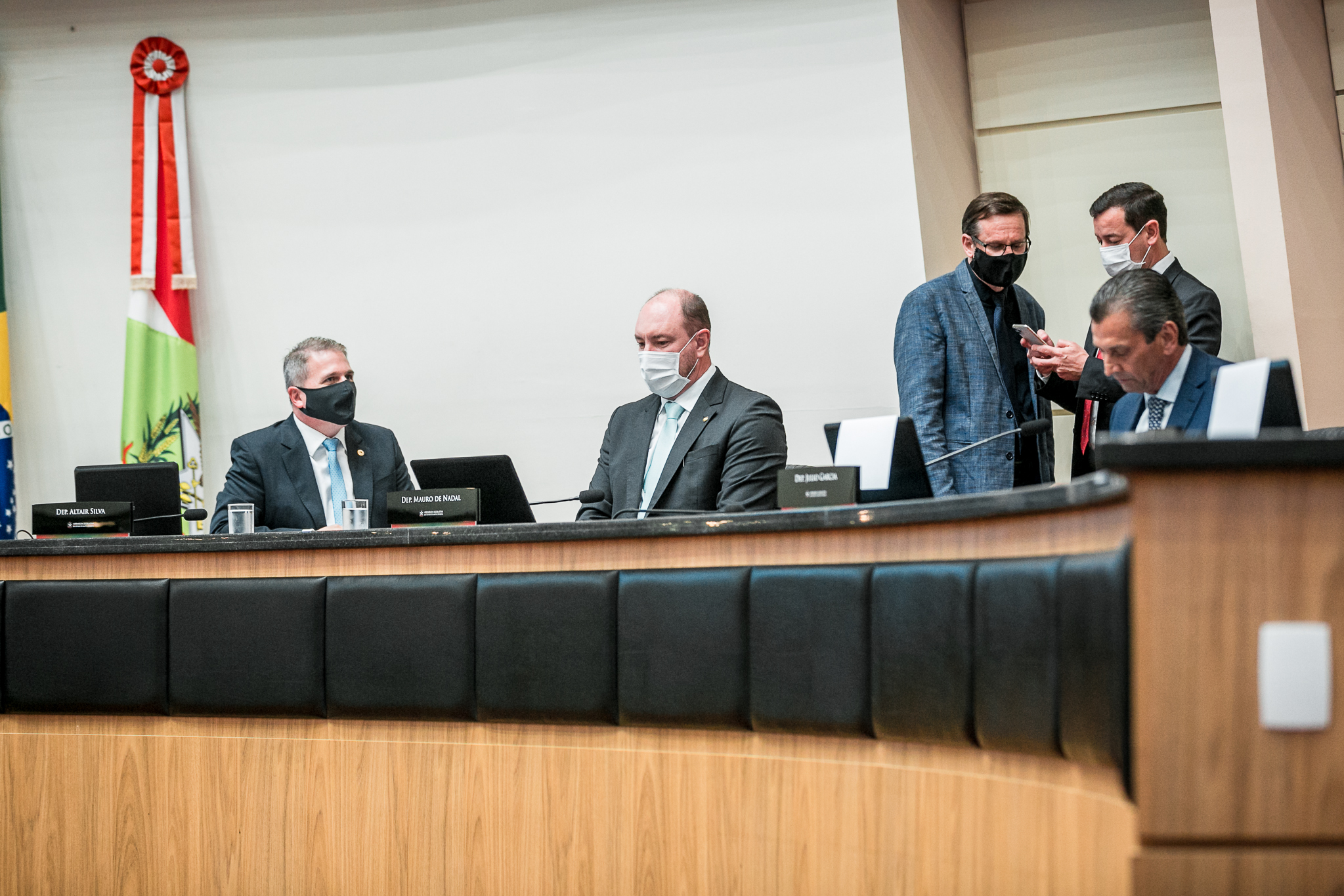Deputado Altair Silva (PP), Deputado Mauro de Nadal (MDB), Deputado Jair Miotto (PSC) e Deputado Júlio Garcia (PSD)