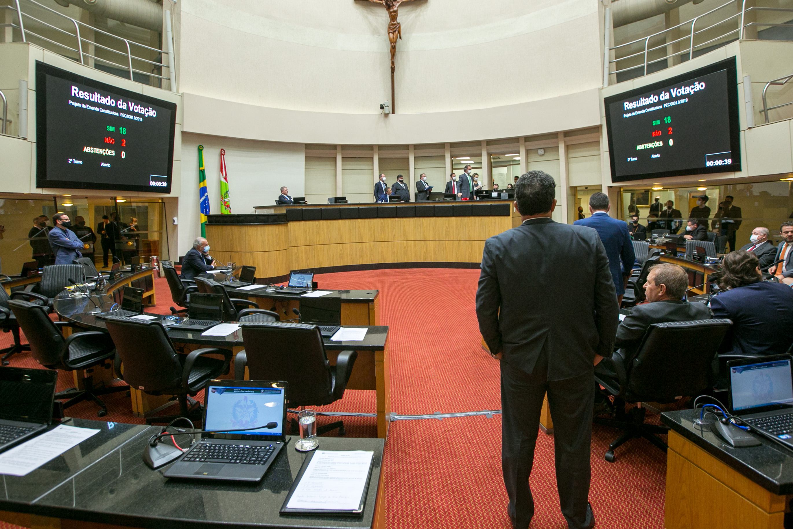 Placar da aprovação da PEC sobre pedágios urbanos