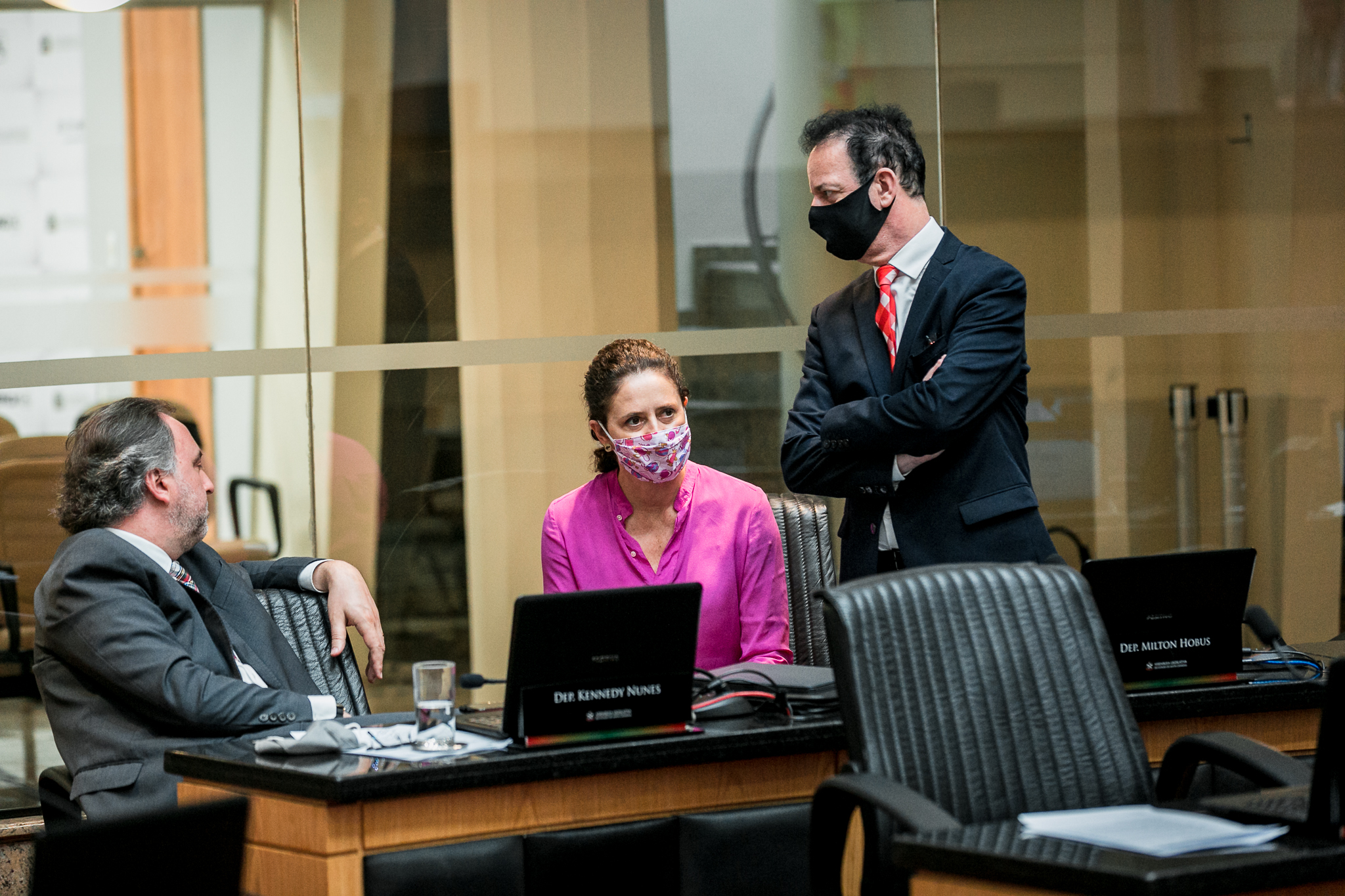 Deputado Kennedy Nunes (PSD), Deputada Marlene Fengler (PSD) e Deputado Ismael Santos (PSD)