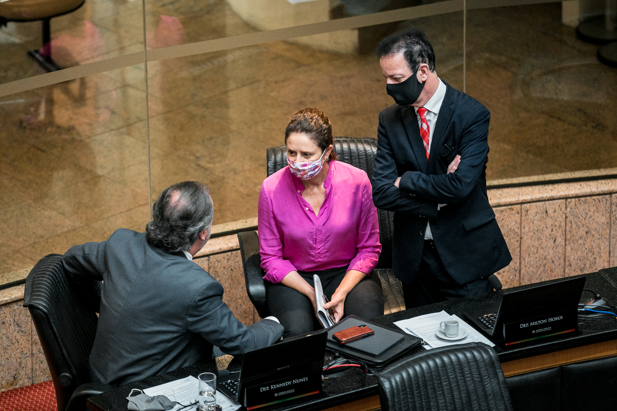 Deputado Kennedy Nunes (PSD), Deputada Marlene Fengler (PSD) e Deputado Ismael Santos (PSD)