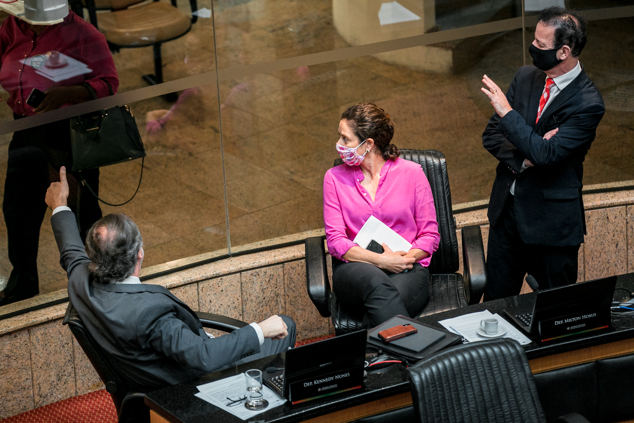 Deputado Kennedy Nunes (PSD), Deputada Marlene Fengler (PSD) e Deputado Ismael Santos (PSD)