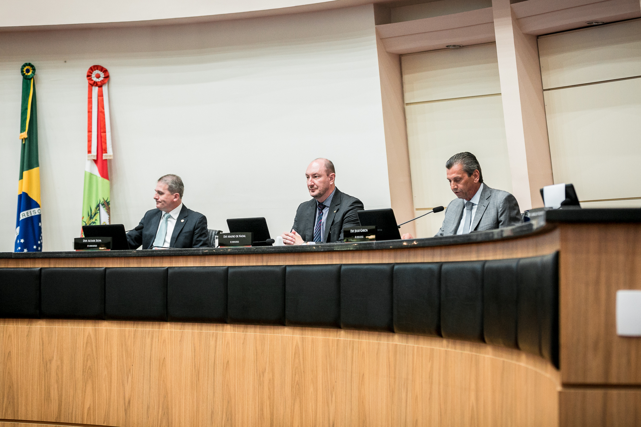 Deputado Júlio Garcia (PSD), Deputado Mauro de Nadal (MDB) e Deputado Altair Silva (PP)