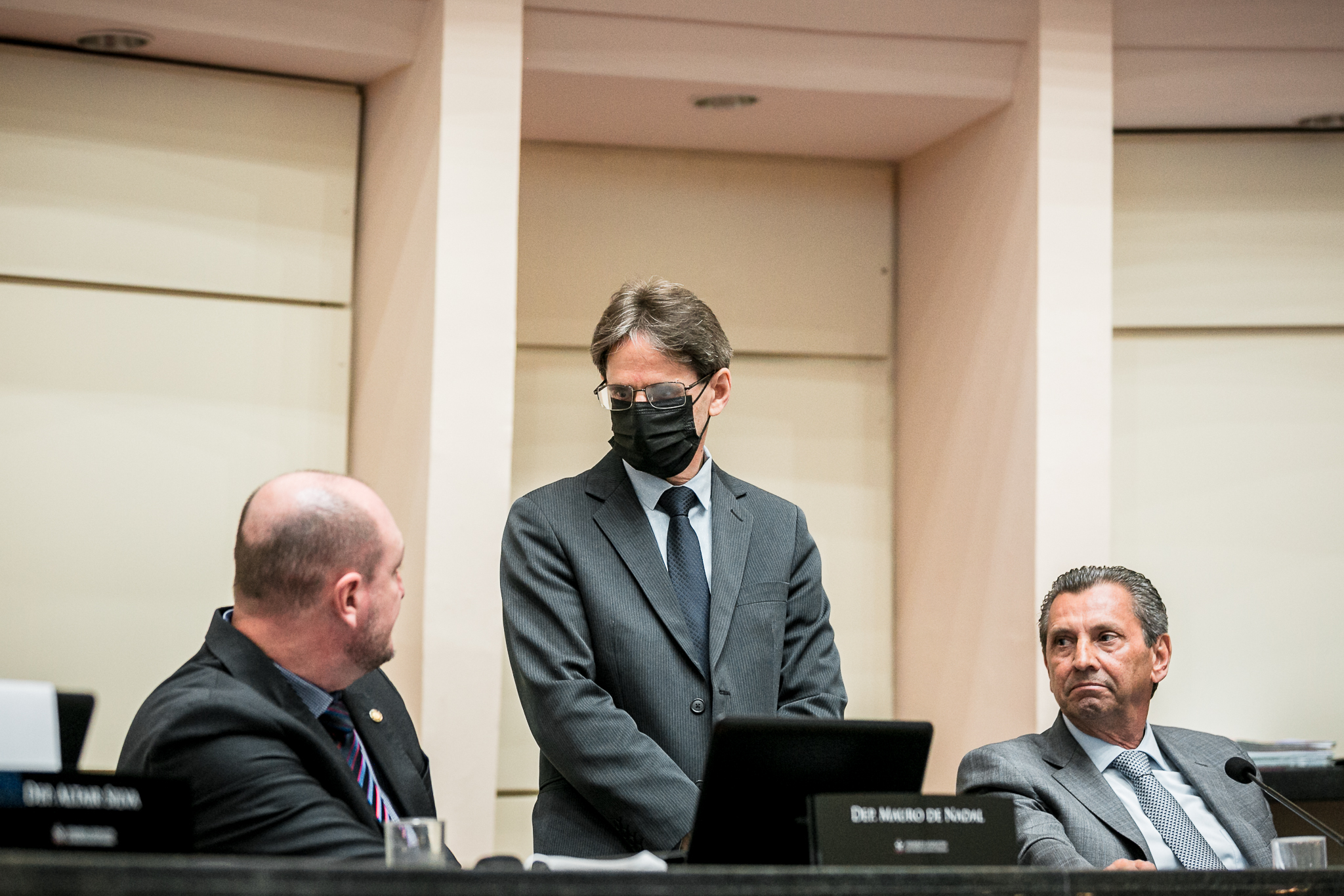 Deputado Neodi Saretta (PT), Deputado Mauro de Nadal (MDB) e Deputado Júlio Garcia (PSD)
