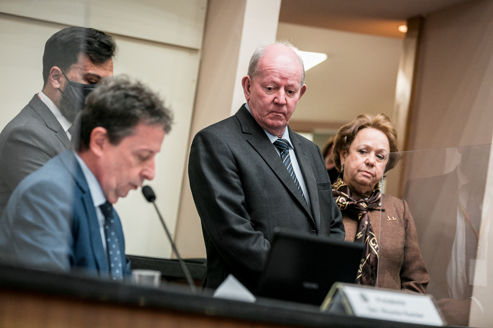 Desembargador Ricardo Roesler, Deputado Marcos Vieira (PSDB) e Desembargadora Sonia Maria Schmitz