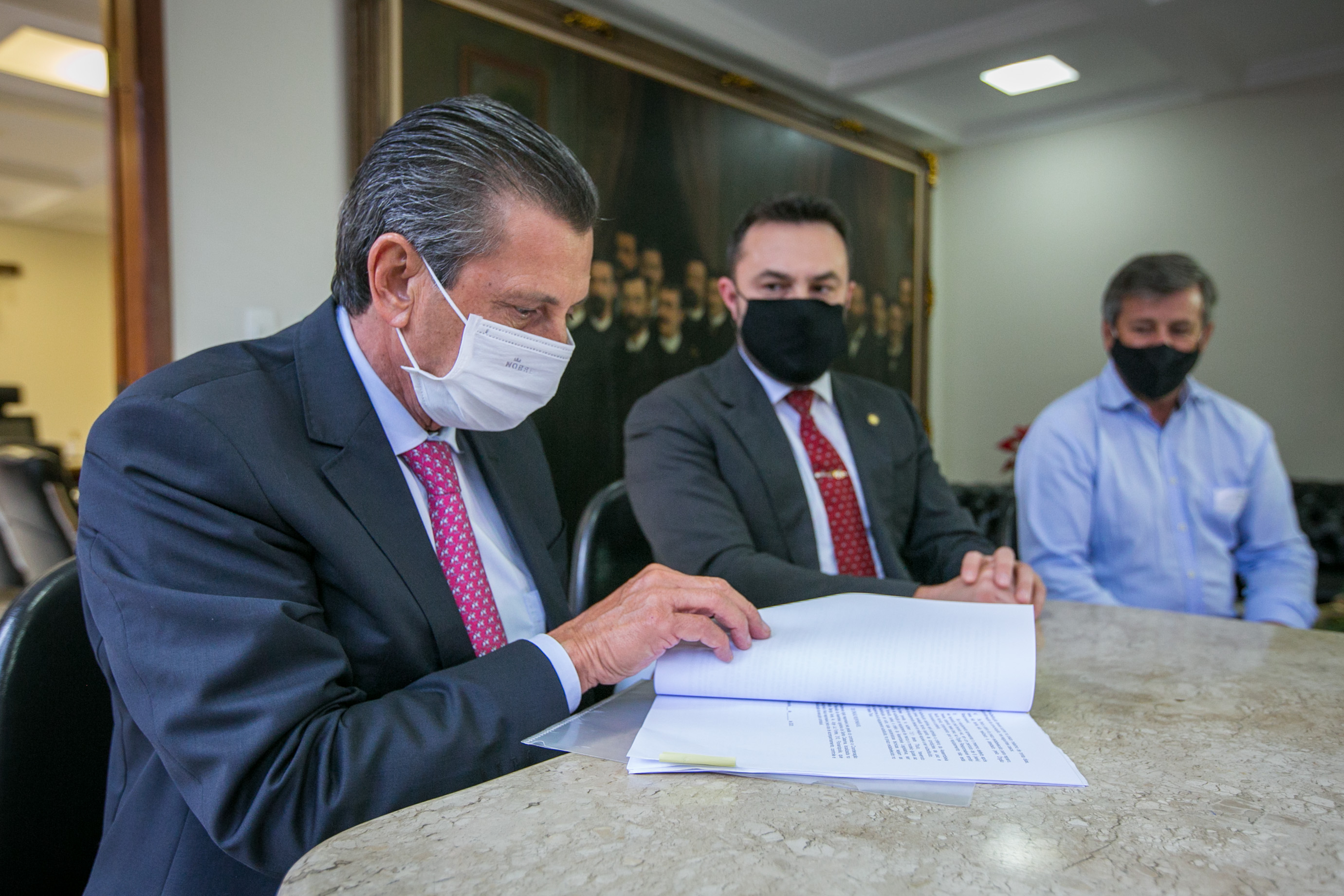 Deputado Julio Garcia (PSD),  Deputado Marcius Machado (PL) e presidente da Câmara de Vereadores de Lages, Vone Scheuermann