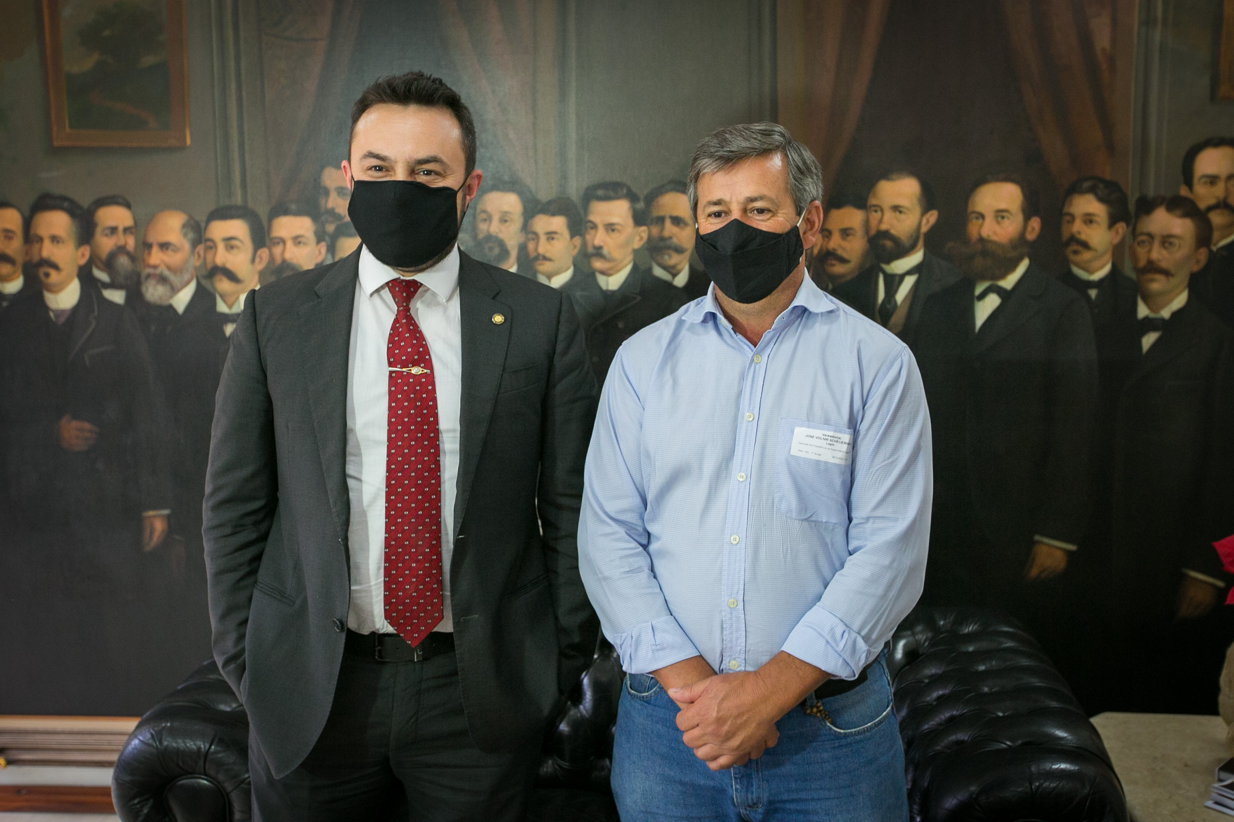 Deputado Marcius Machado (PL) e presidente da Câmara de Vereadores de Lages, Vone Scheuermann