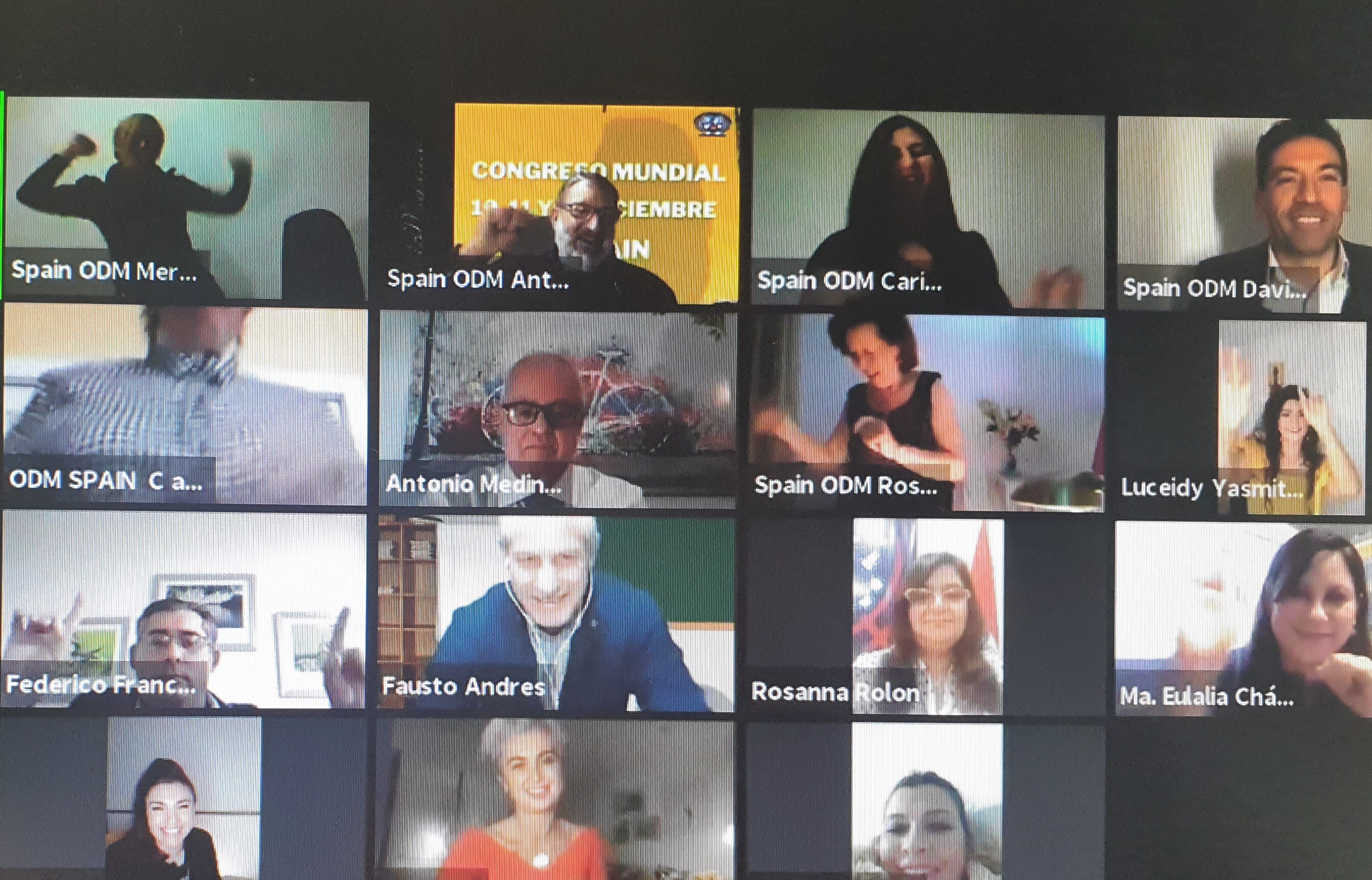 Participantes do congresso internacional realizado de forma virtual