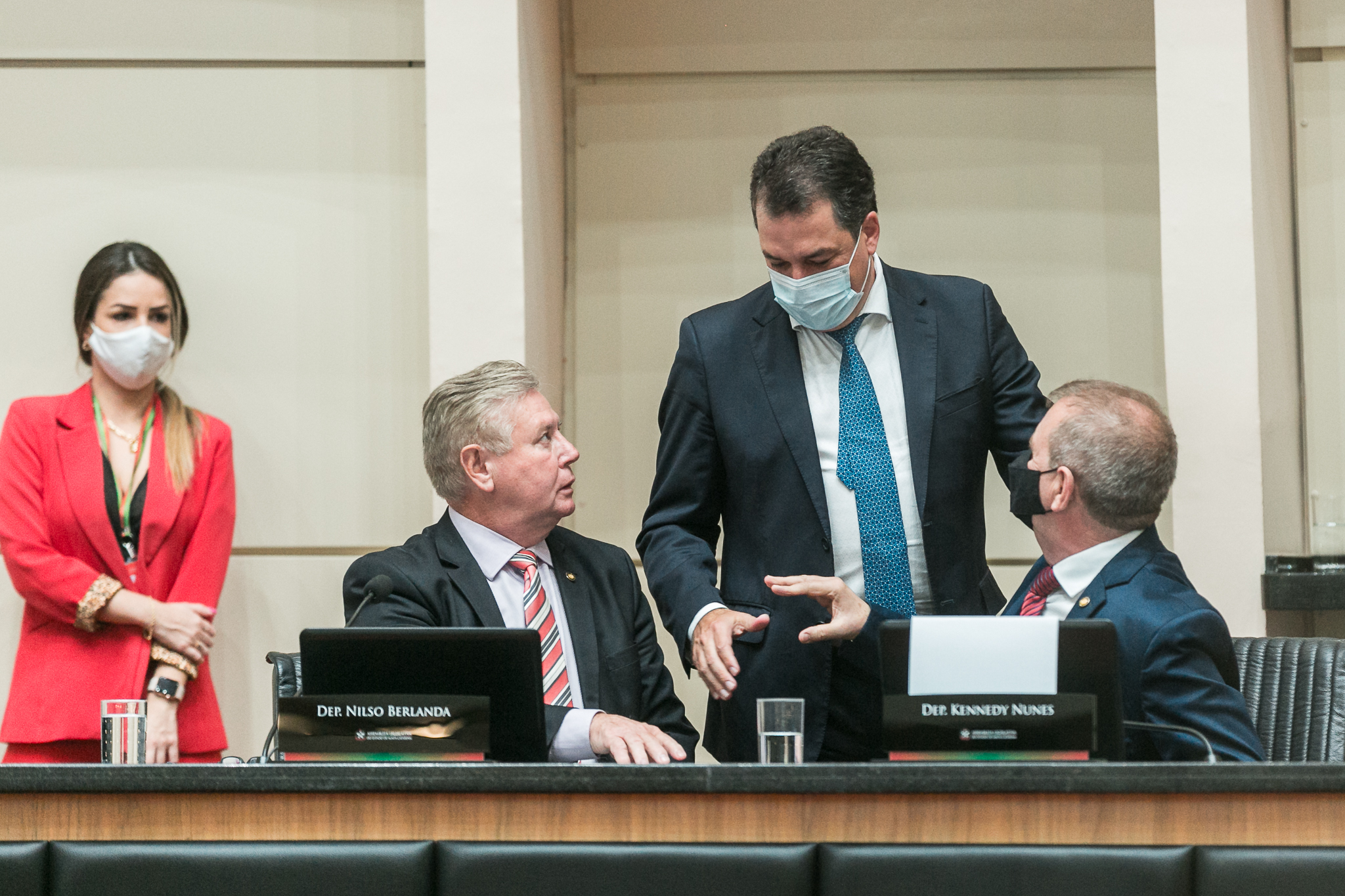 Deputado Rodrigo Minotto (PDT), Deputado Maurício Eskudlark (PL) e Deputado Nilso Berlanda (PL)