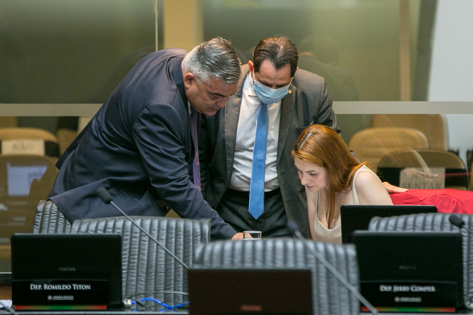 Deputado Sargento Lima (PSL), Deputado Coronel Mocellin (PSL) e Deputada Ana Campagnolo (PSL)
