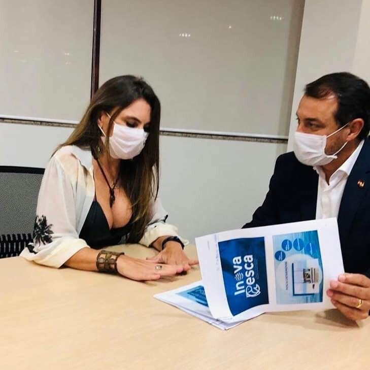 Paulinha apresenta para o governador Moisés projeto Inova Pesca