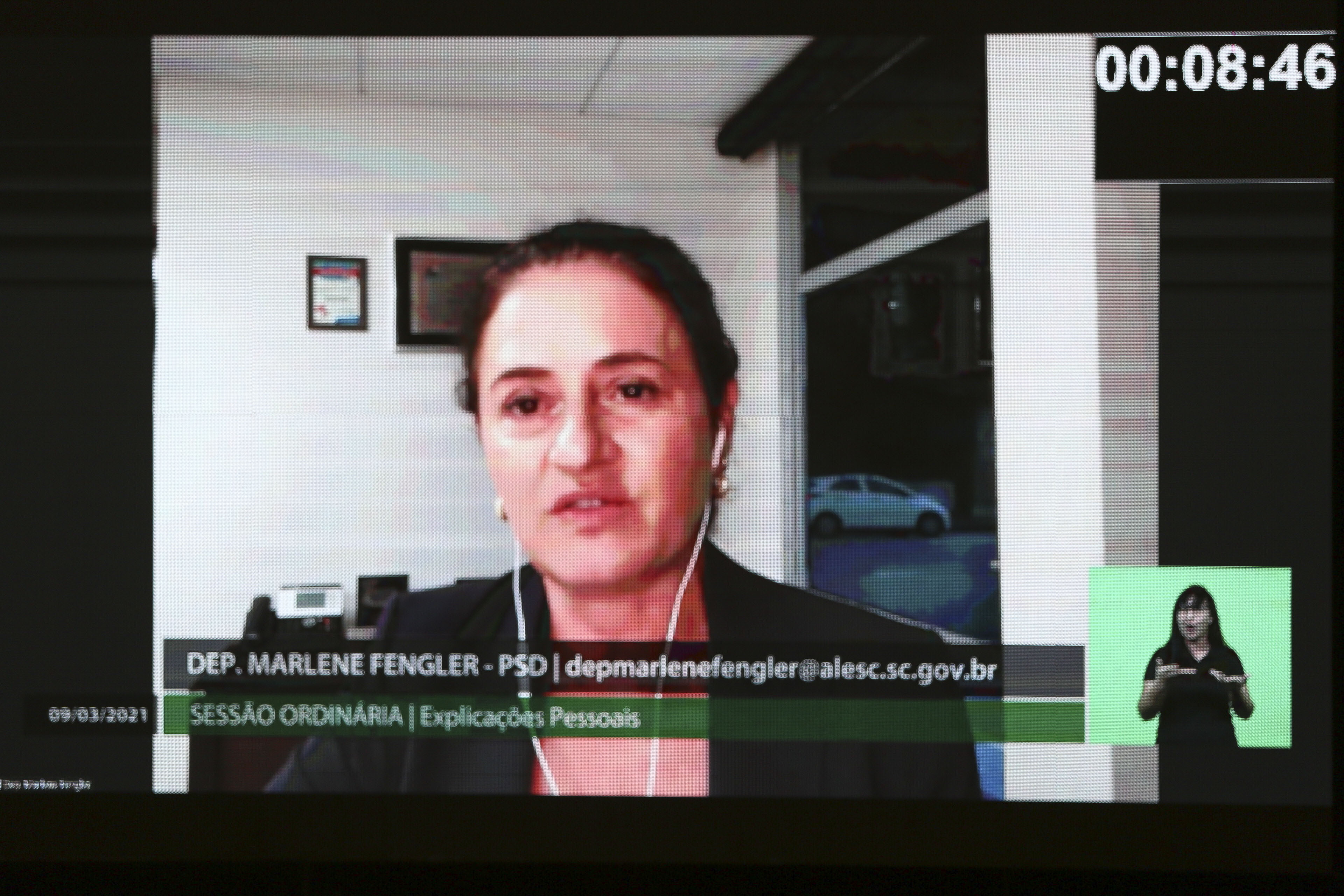 Deputada Marlene Fengler participou da reunião de forma virtual