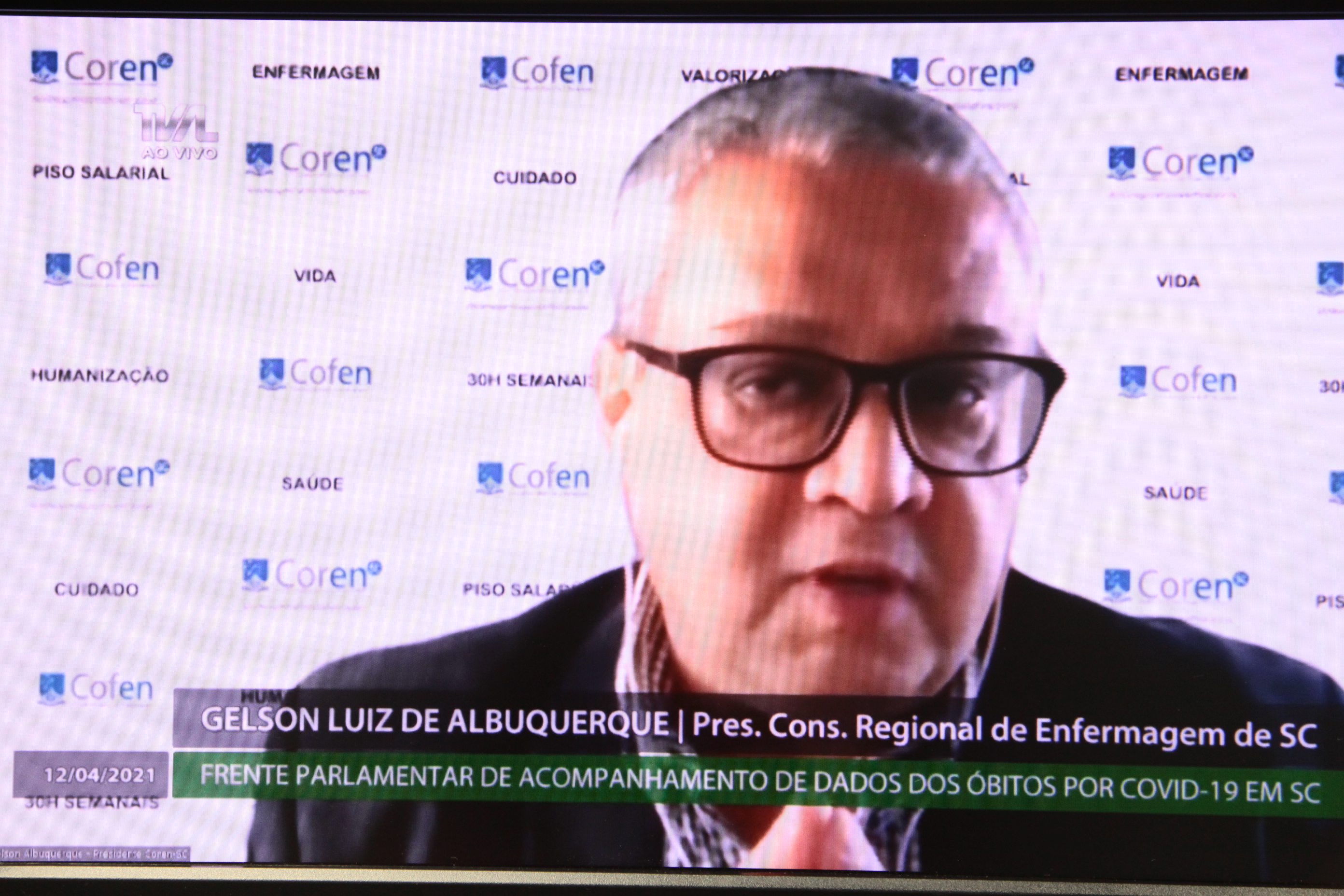 Frente Parlamentar de Acompanhamento de Dados dos Óbitos por Covid-19 em SC - Gelson Luiz de Albuquerque (pres. COREN)