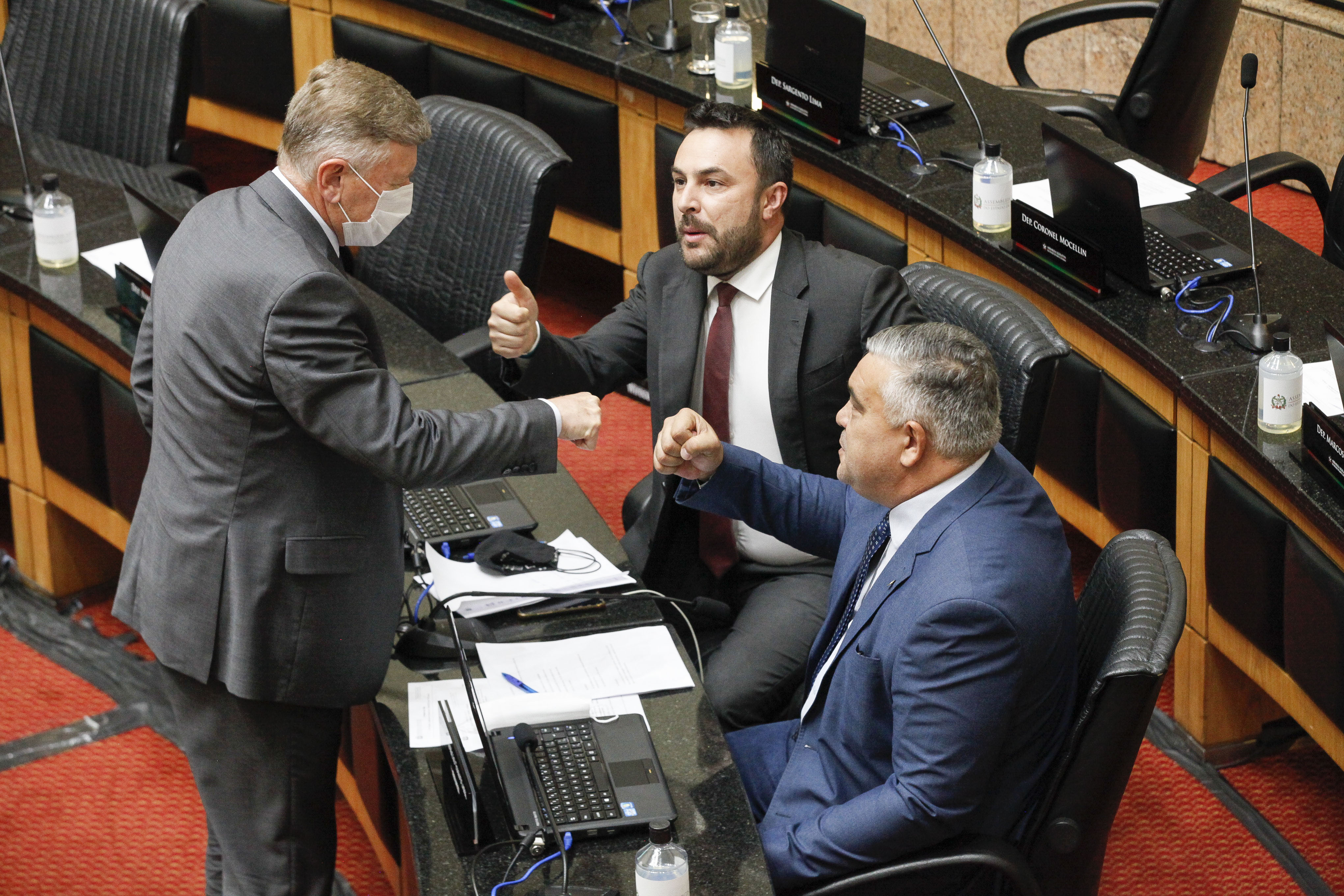 Deputado Milton Hobus (PSD), Deputado Marcius Machado (PL), Deputado Sargento Lima(PSL)