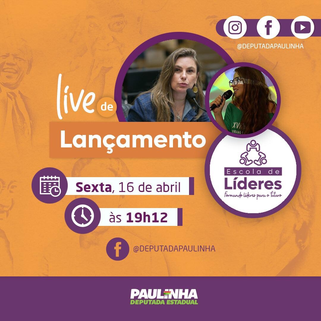 Paulinha lança na sexta, dia 16, em live, a Escola de Líderes