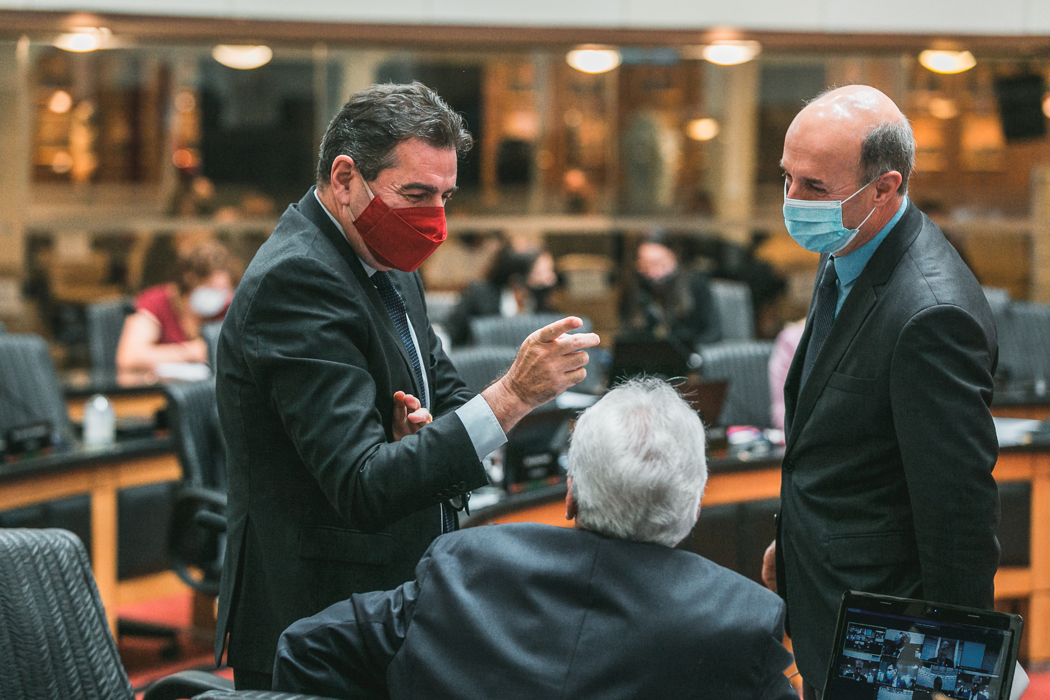 Deputado Valdir Cobalchini (MDB) - Deputado José Milton Scheffer (PP) - Deputado Moacir Sopelsa (MDB)