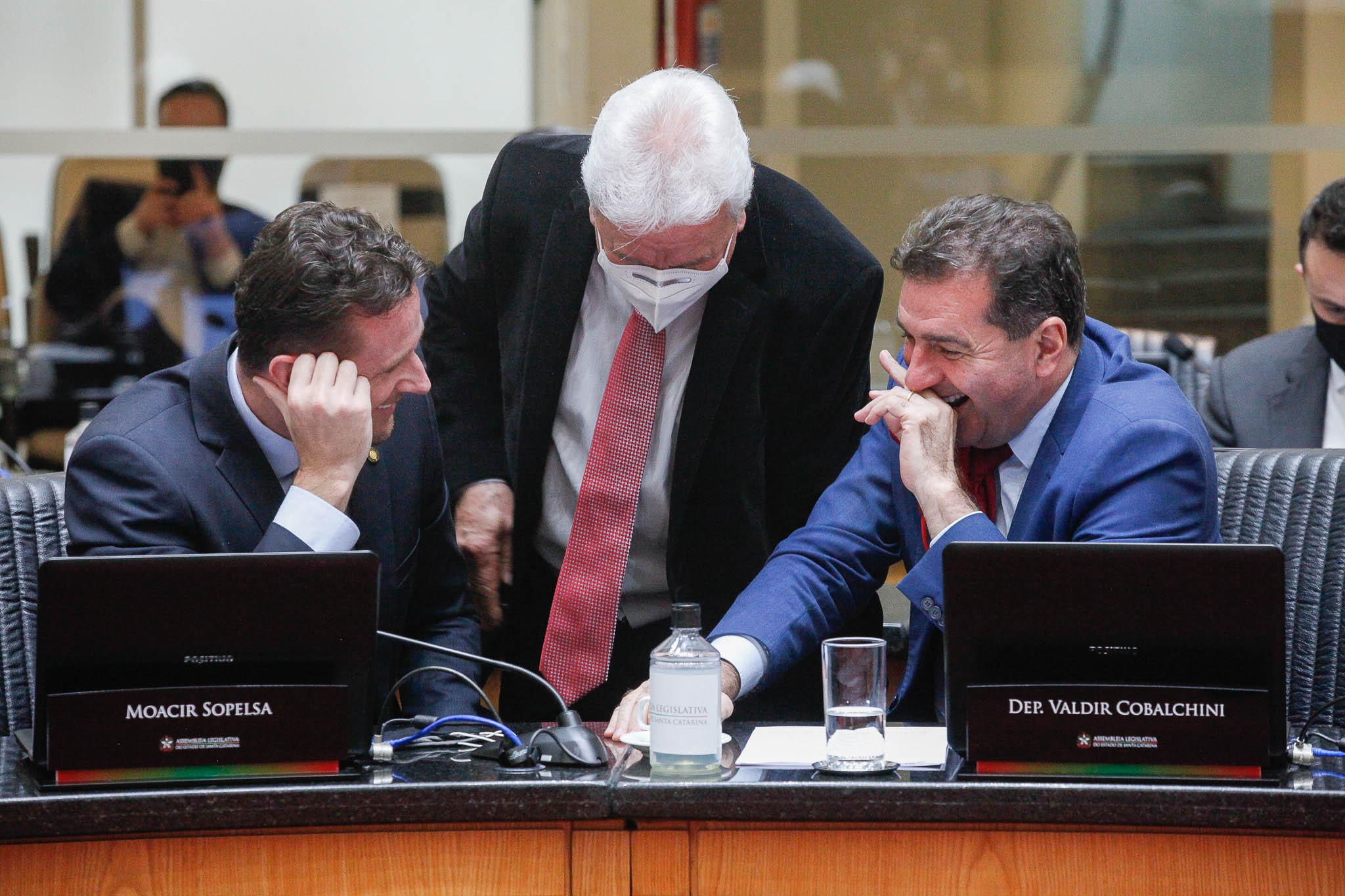 Deputado Fernando Krelling (MDB), Deputado Moacir Sopelsa (MDB), Deputado Valdir Cobalchini (MDB)