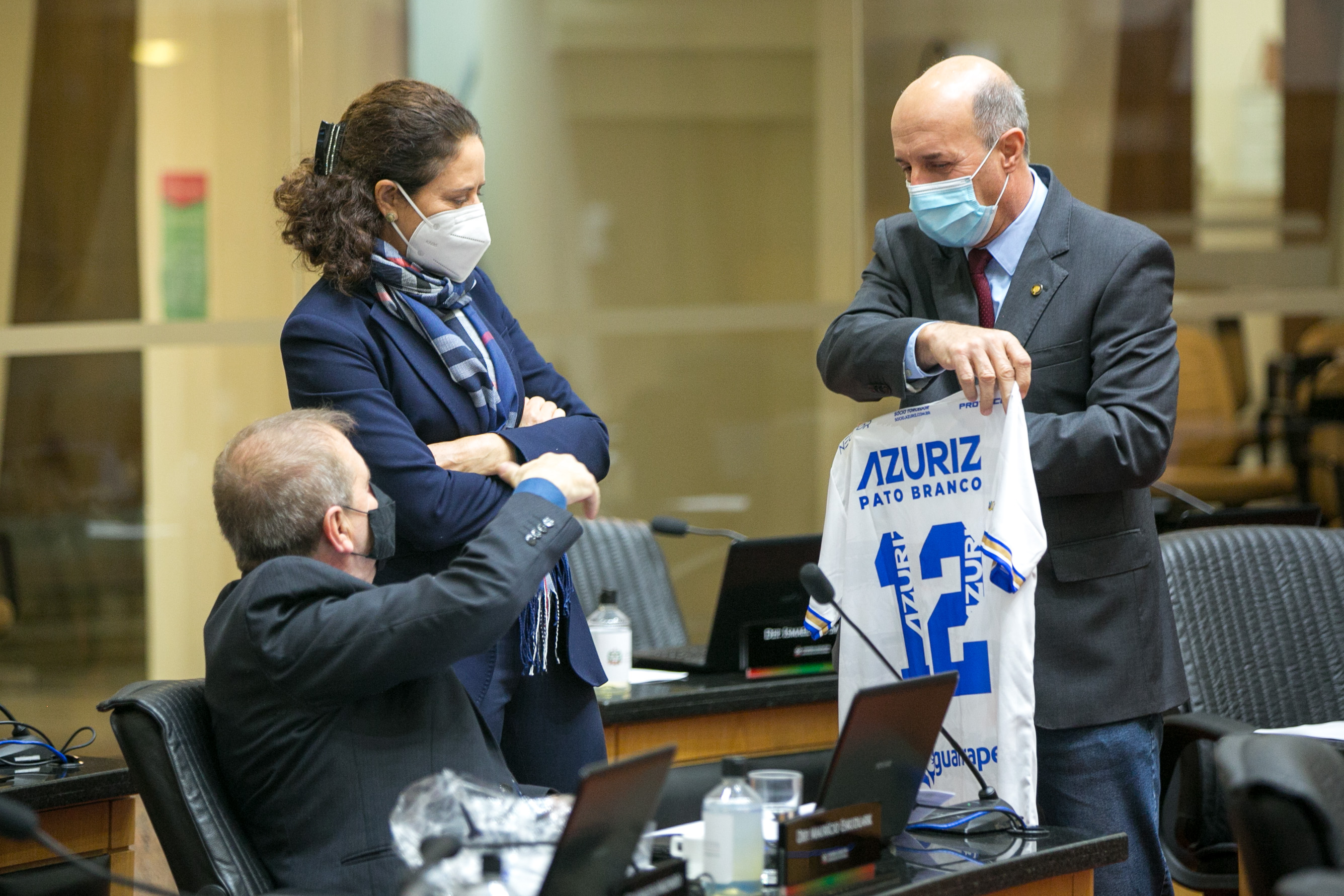 Deputado Maurício Eskudlark (PL), Deputada Marlene Fengler (PSD) e Deputado José Milton Scheffer (PP)