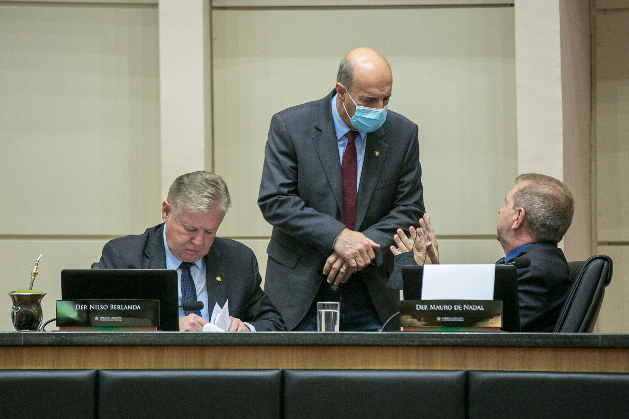 Deputado Nilso Berlanda (PL), Deputado José Milton Scheffer (PP) e Deputado Maurício Eskudlark (PL)