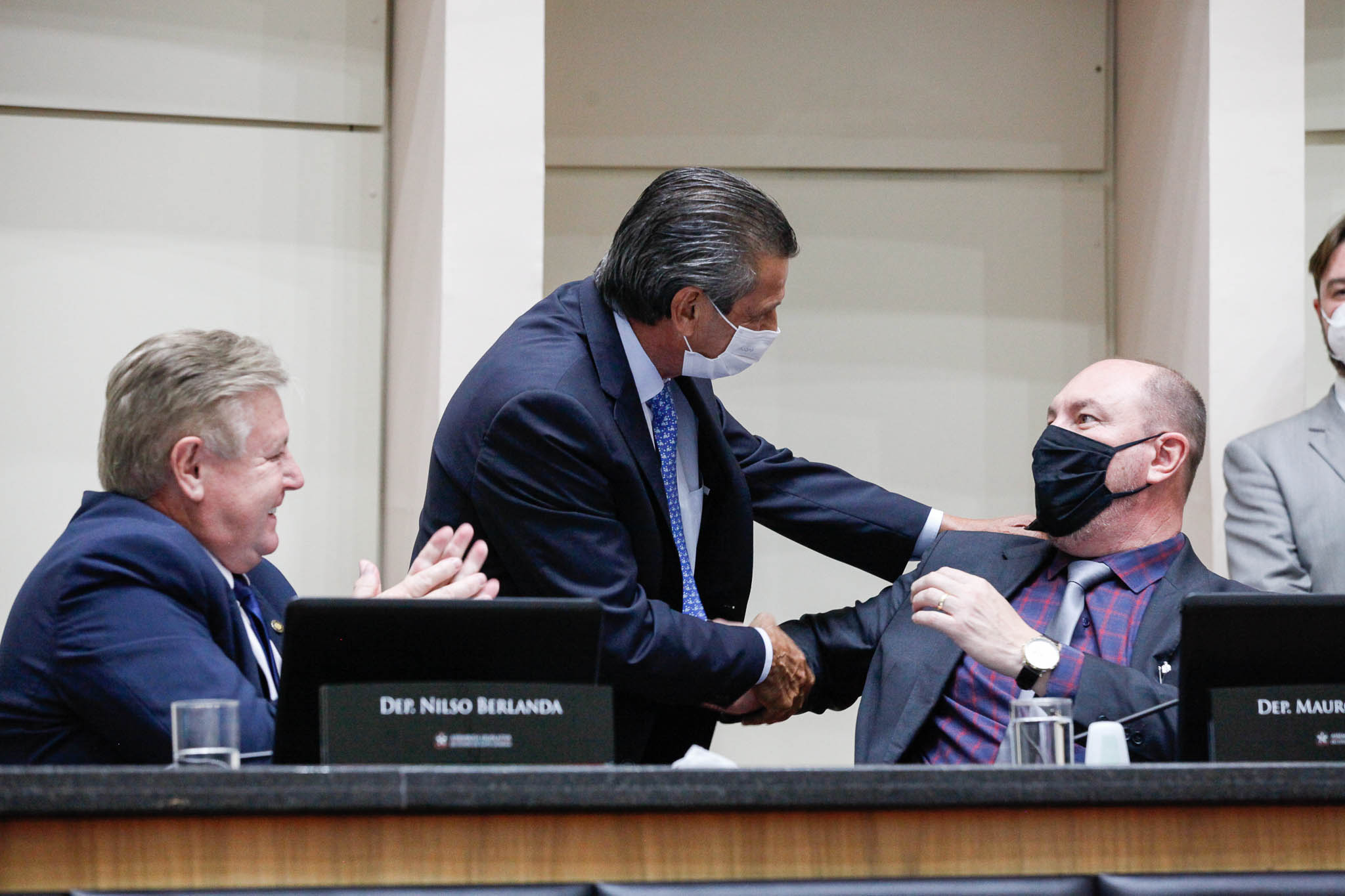 Deputado Nilso Berlanda (PL),, Deputado Júlio Garcia (PSD), Deputado Mauro de Nadal (MDB)