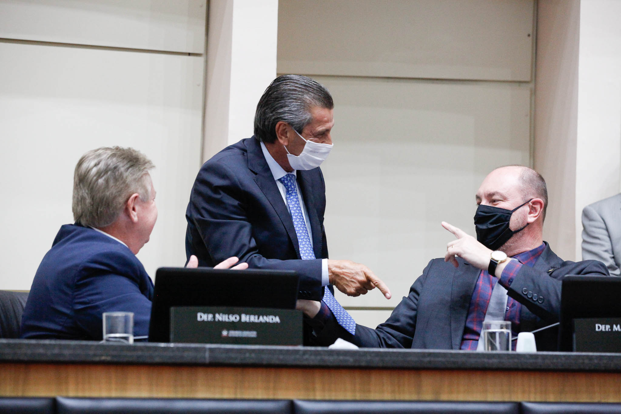 Deputado Nilso Berlanda (PL), Deputado Júlio Garcia (PSD), Deputado Mauro de Nadal (MDB)