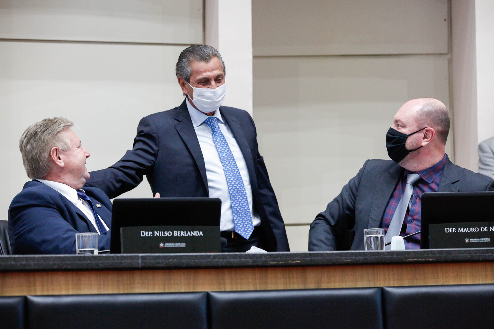 Deputado Nilso Berlanda (PL),, Deputado Júlio Garcia (PSD),Deputado Mauro de Nadal (MDB)