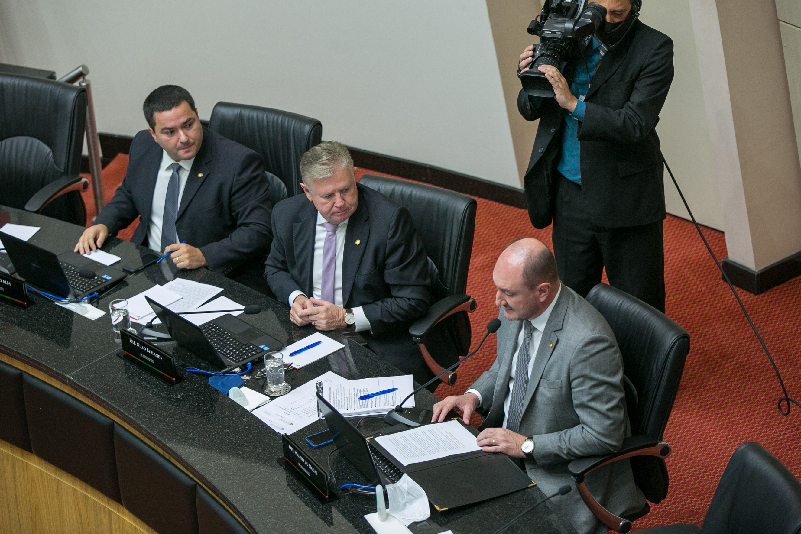 Deputado Ricardo Alba (PSL), Deputado Nilso Berlanda (PL) e Deputado Mauro de Nadal (MDB)