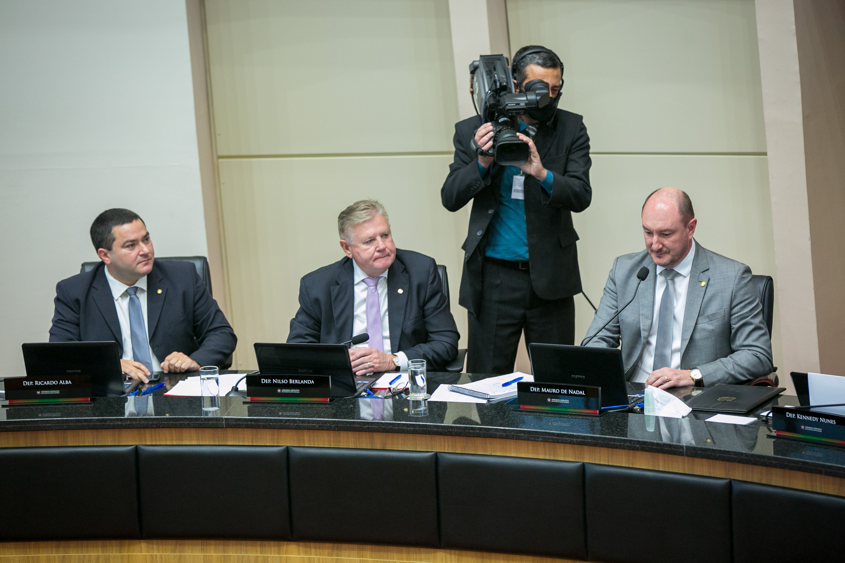 Deputado Ricardo Alba (PSL), Deputado Nilso Berlanda (PL) e Deputado Mauro de Nadal (MDB)