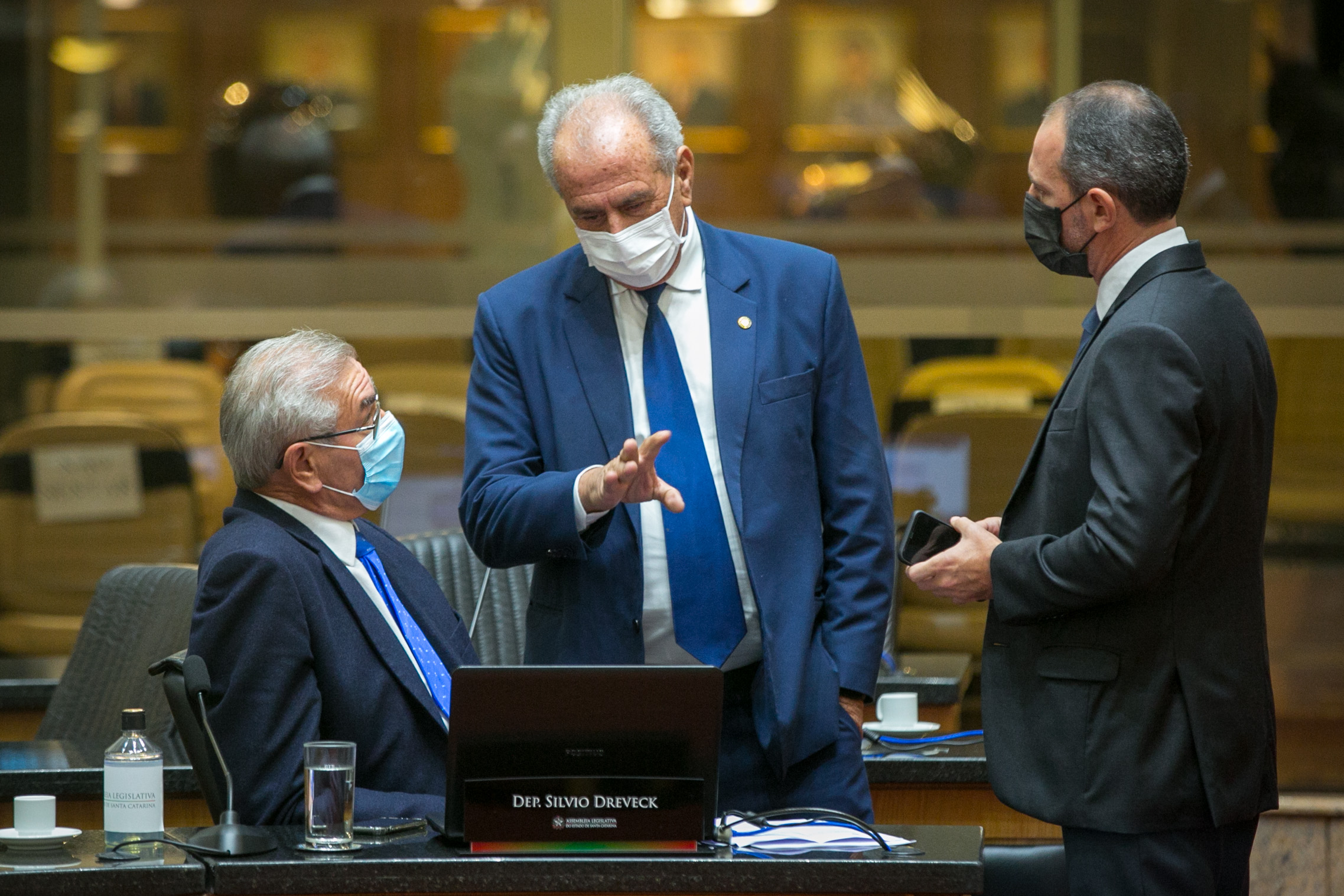 Deputado Silvio Dreveck (PP), Deputado Nazareno Martins (PSB) e Deputado Laércio Schuster (PSB)