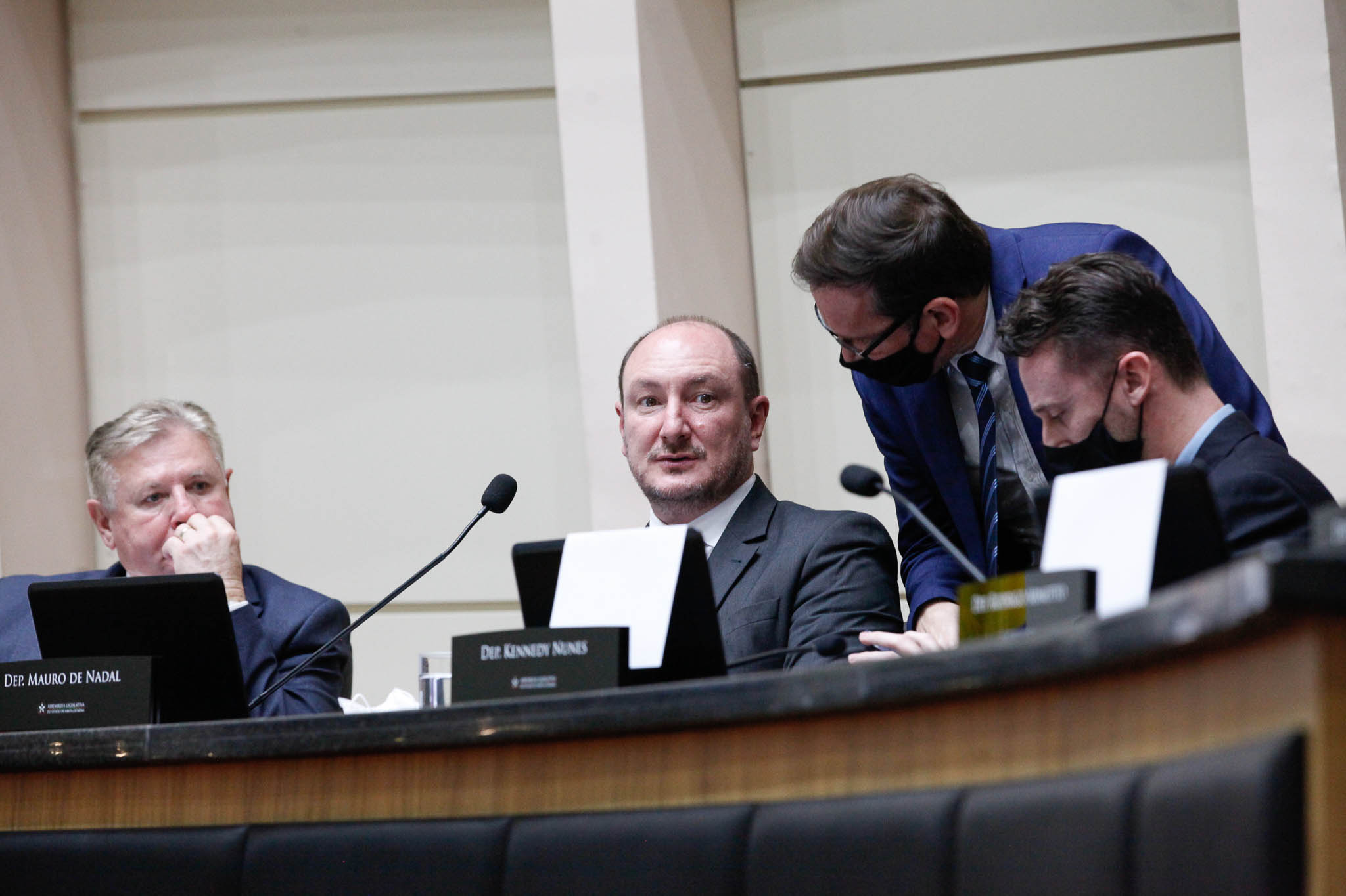 Deputado Nilso Berlanda (PL), Deputado Mauro de Nadal (MDB), Deputado Jair Miotto (PSC), Deputado Fernando Krelling (MDB)