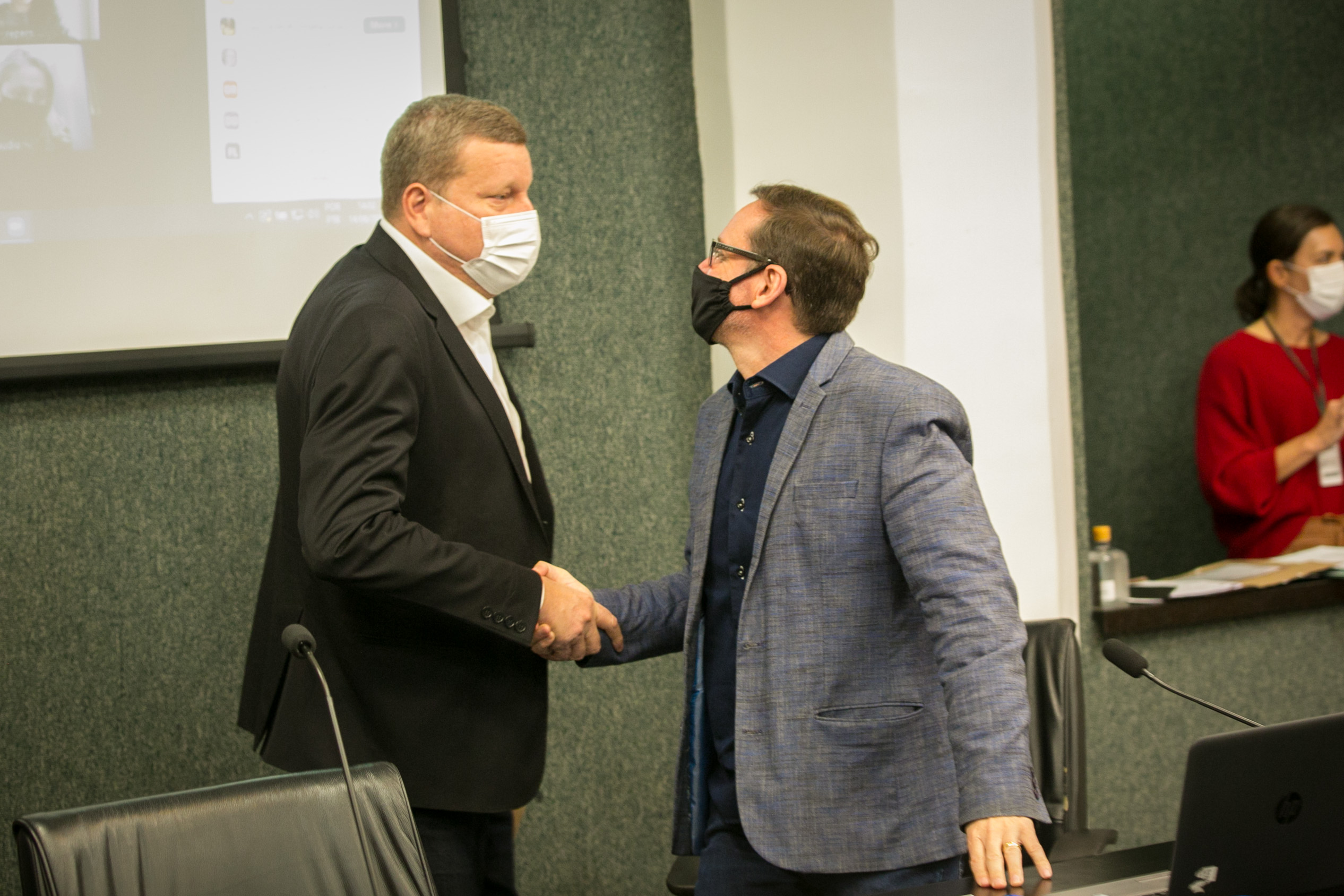 Secretário de Estado do Desenvolvimento Econômico Sustentável, Luciano Buligon e Deputado Jair Miotto (PSC)