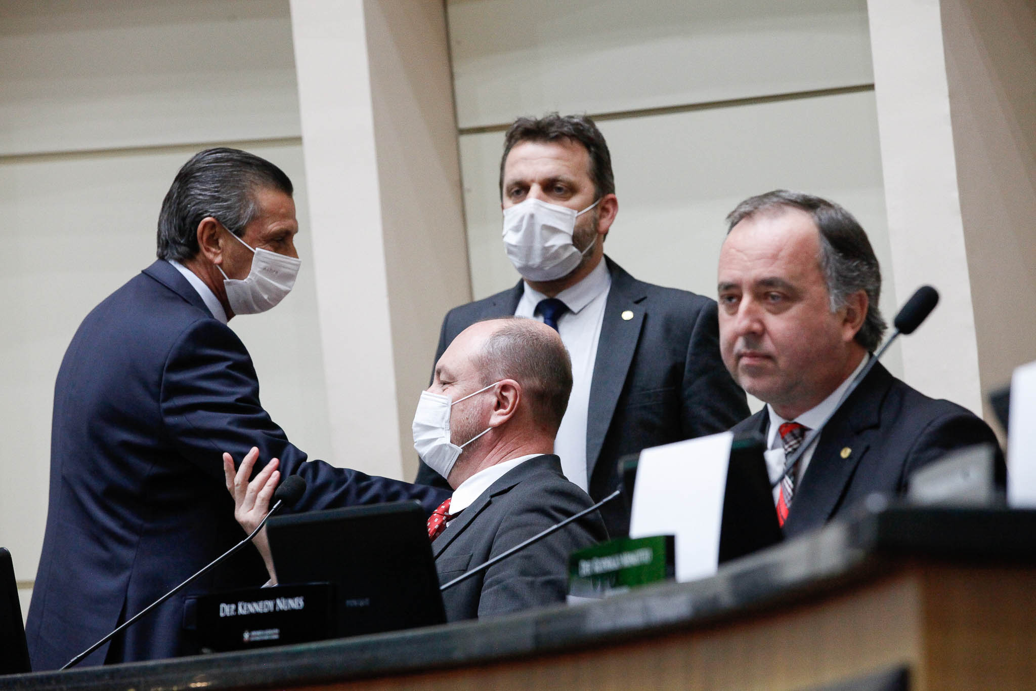 Deputado Júlio Garcia (PSD), Deputado Jerry Comper (MDB), Deputado Mauro de Nadal (MDB), Deputado Kennedy Nunes (PTB)
