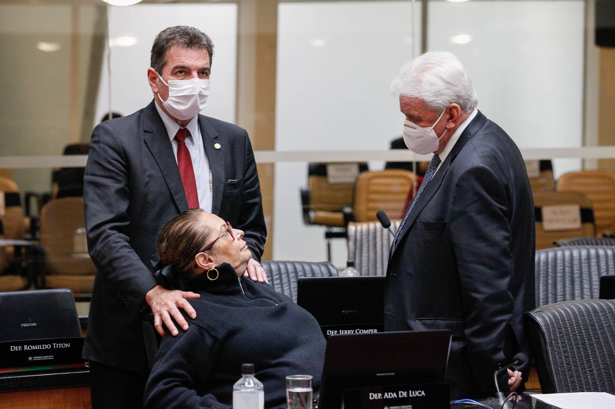 Deputado Valdir Cobalchini (MDB),Deputada Ada Faraco de Luca (MDB), Deputado Moacir Sopelsa (MDB)