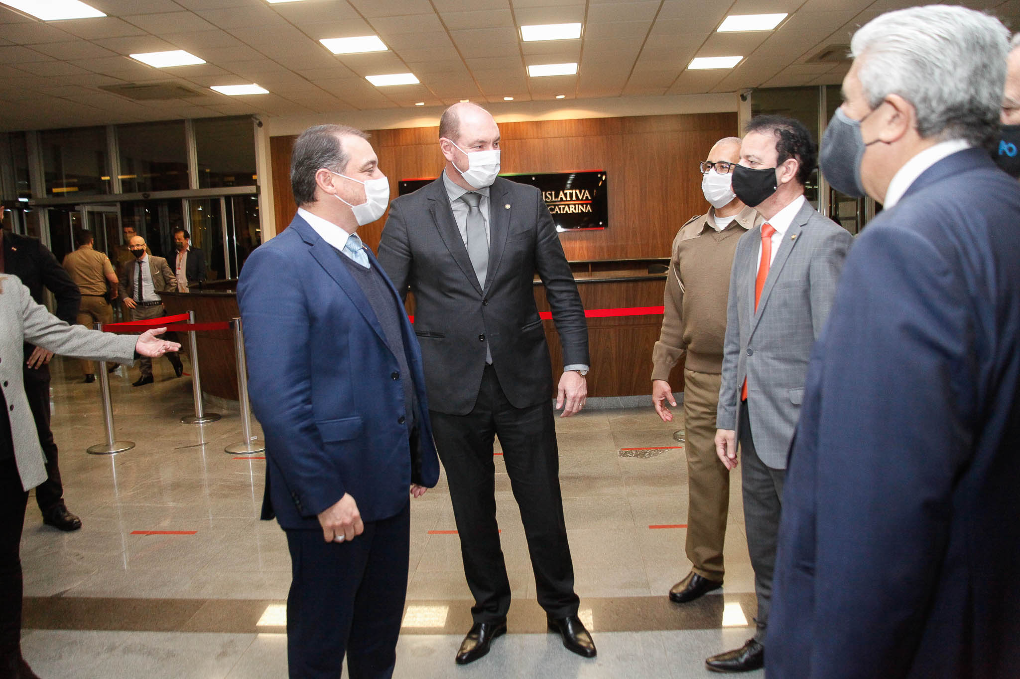 Governador Carlos Moises, Deputado Mauro de Nadal (MDB), Deputado Ismael Santos (PSD)