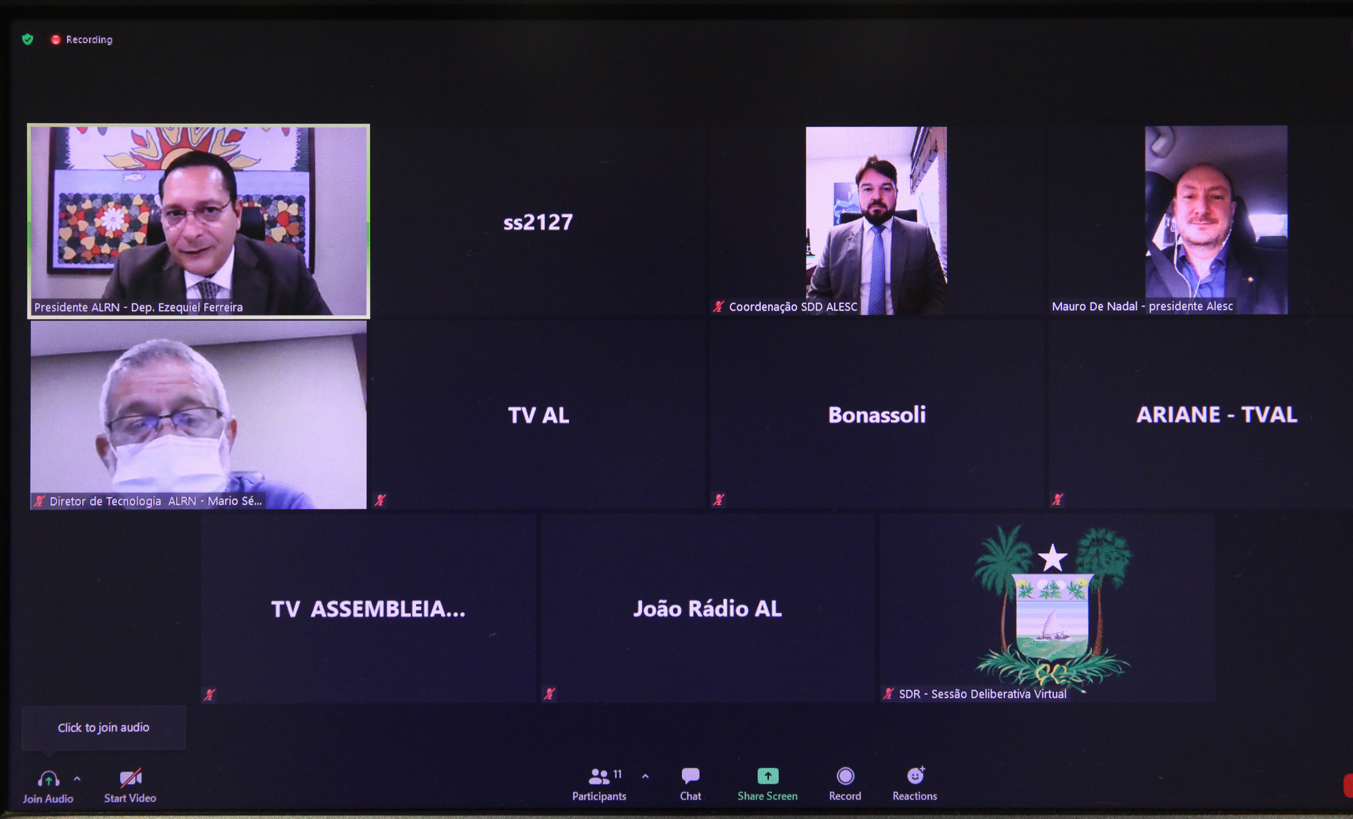 Reunião Virtual para Assinatura de Convênio com a Assembleia Legislativa do Rio Grande do Norte