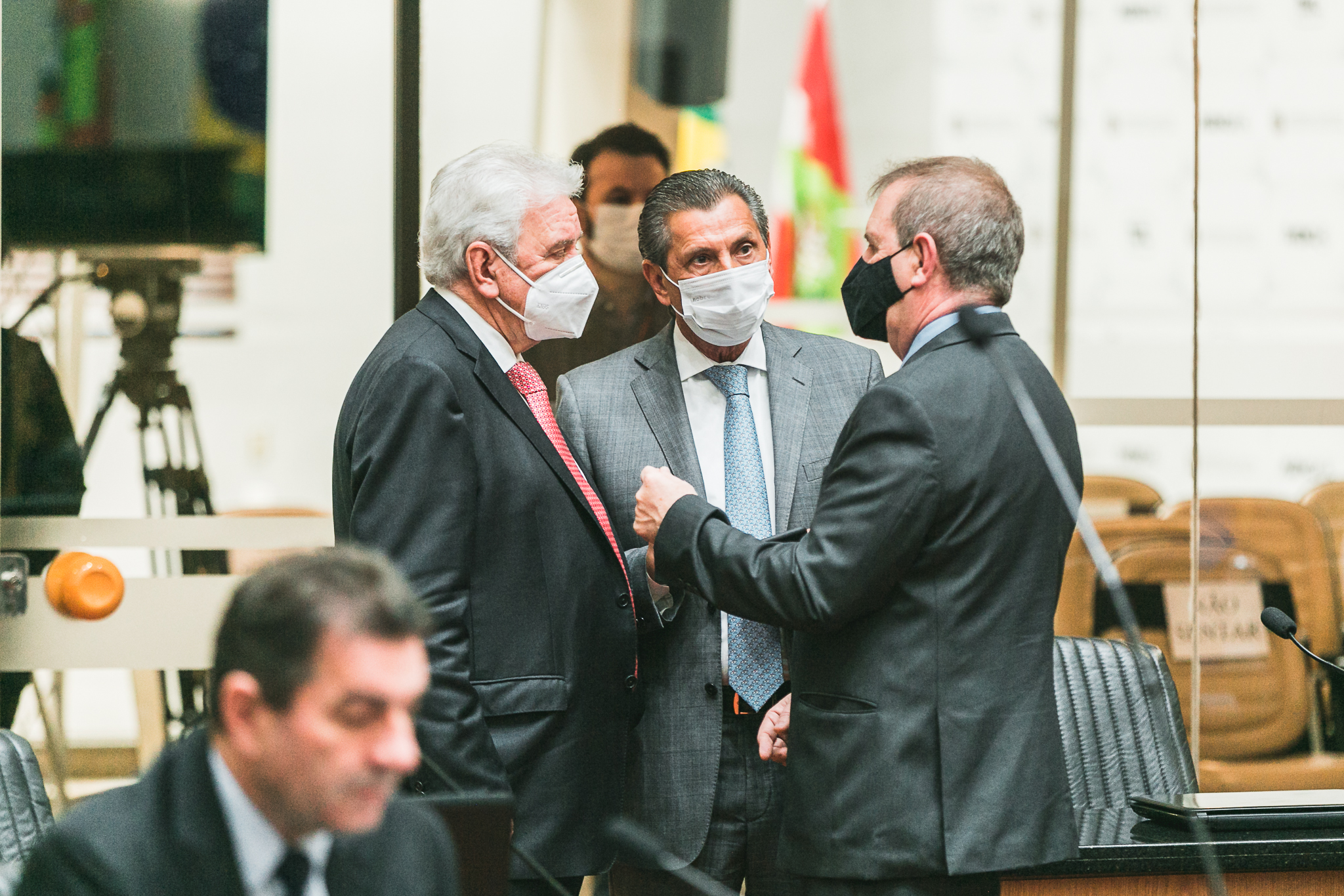 Deputado Júlio Garcia (PSD) - Deputado Moacir Sopelsa (MDB) - Deputado Maurício Eskudlark (PL)