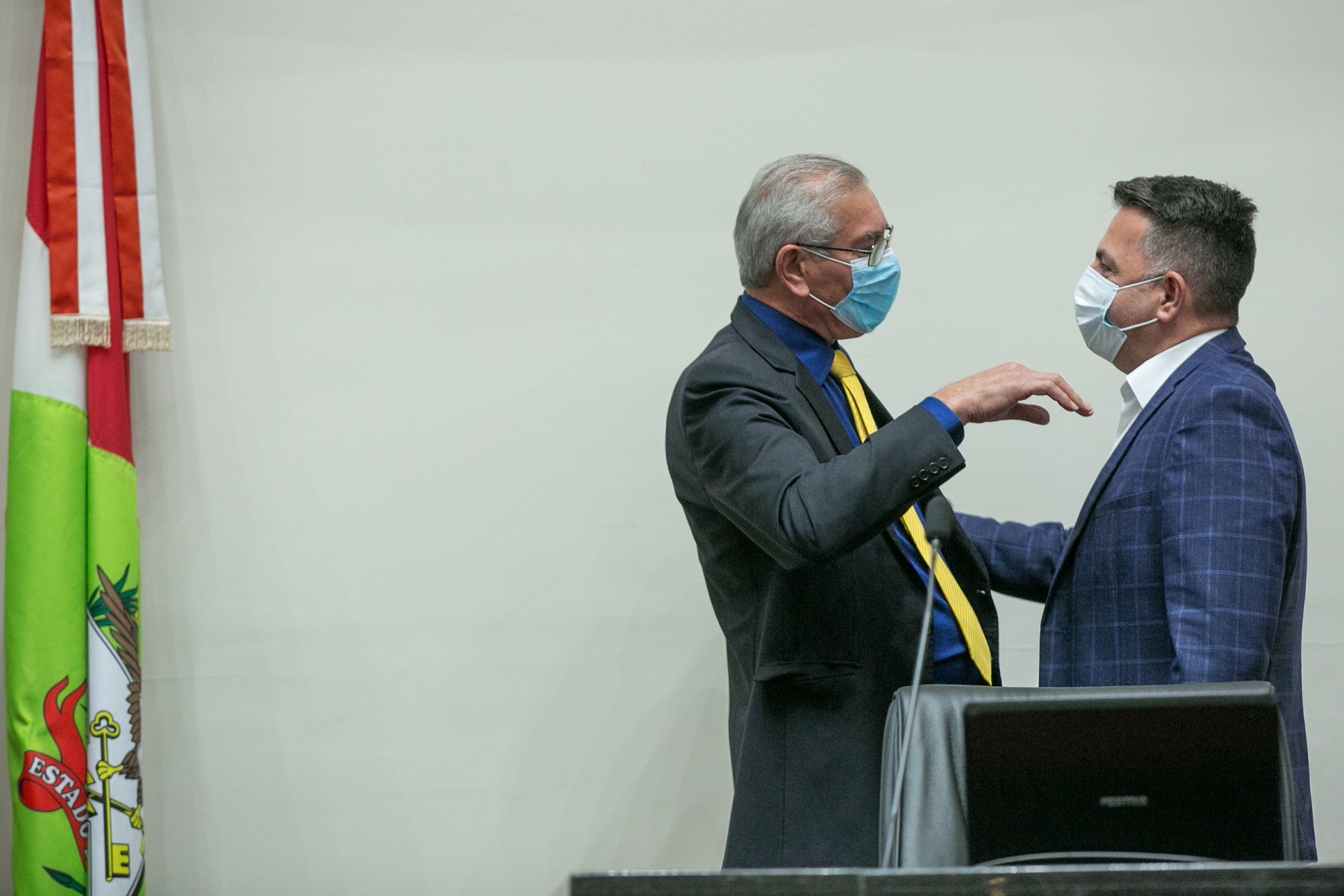 Deputado Silvio Dreveck (PP) e Secretário de Estado de Educação, Luiz Fernando Vampiro